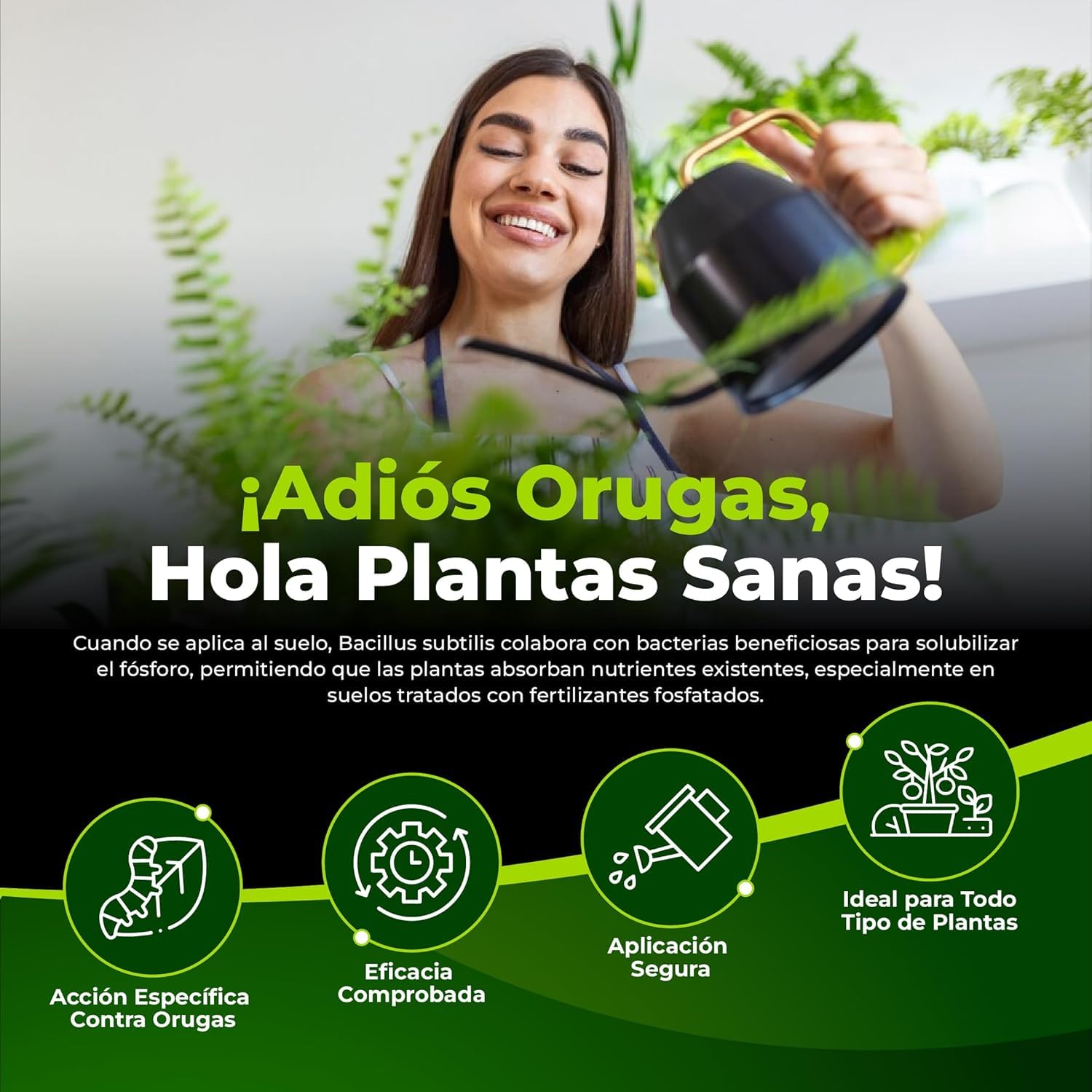TRABE Pack 5 Bacillus Thuringiensis 40g | Protección contra Orugas Ecológico | Protege Todo Tipo de Cultivos y Plantas de Plagas | Respeta Animales, Medio Ambiente y Personas