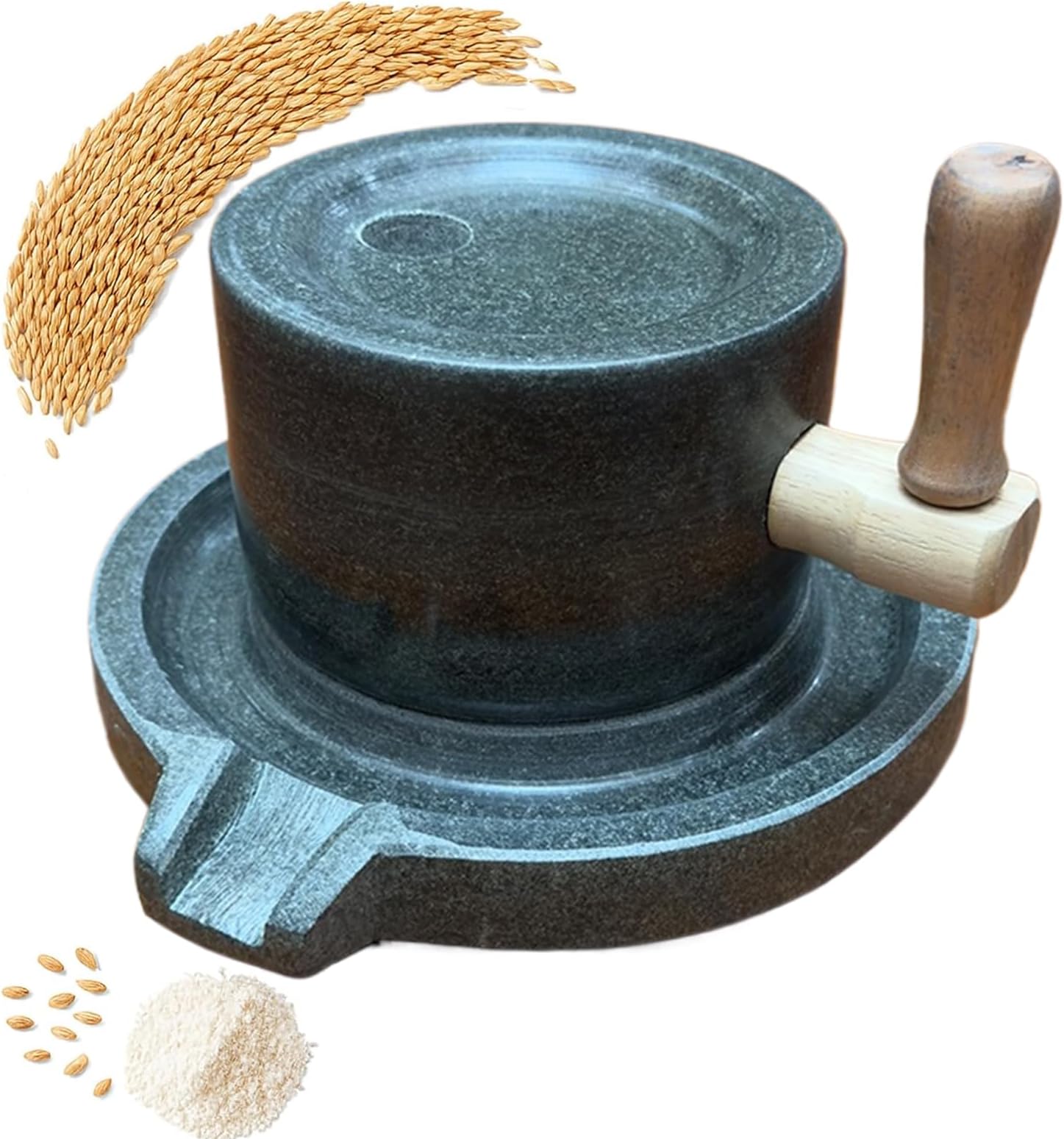 Stone Mill - Manual Grain Powder Mill - Coffee Beans Grinder - for Kitchen Restaurant Baking Coffee Flour Pepper Salt Nut Home