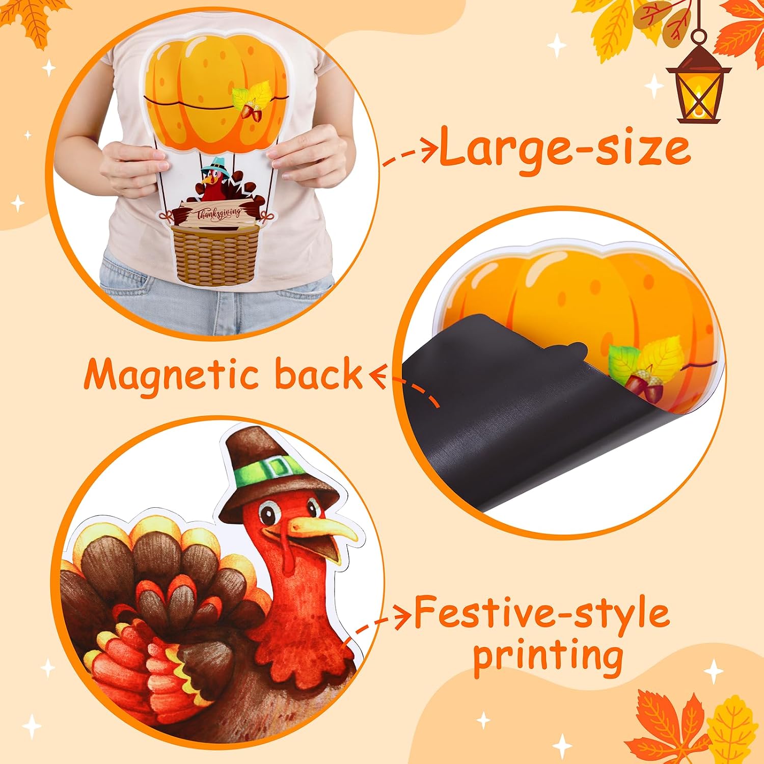 90shine Thanksgiving Decorations Garage Door Magnets: Happy Fall Magnetic Car Refrigerator Fridge Holiday Decor,35 PCS
