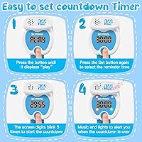 Vista 8 de SKYROKU Reloj de entrenamiento para ir al baño para niños pequeños, bonita forma de inodoro, recordatorios de música y luz, temporizador de cuenta