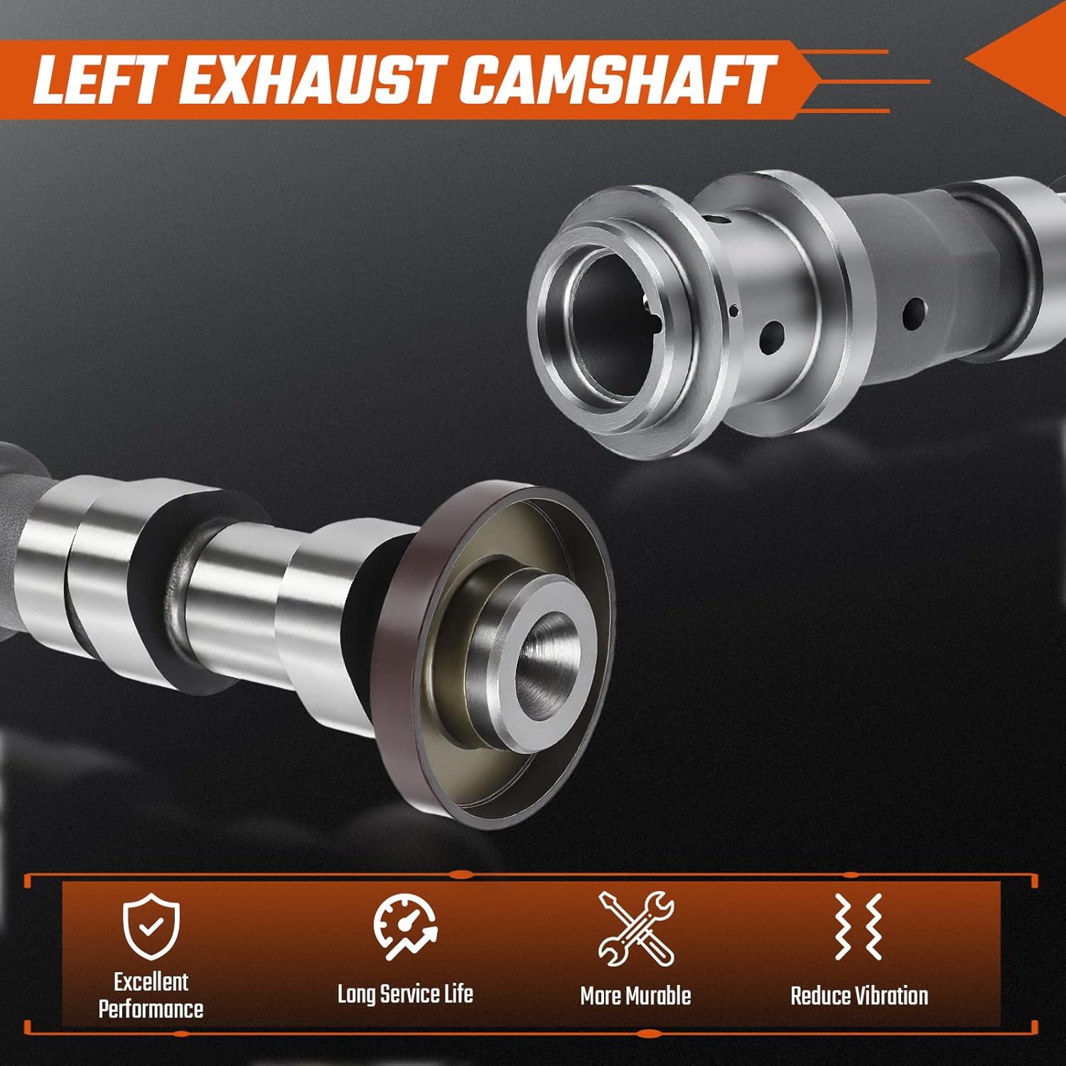 Left Exhaust Camshaft Fit for Jeep Grand Cherokee Wrangler | Fit for Dodge Grand Caravan | Fit for Chrysler | Fit for Ram ProMaster, 3.6L V6, Replaces# 5184377AG 5184377AD 5184377AE 5184377AF