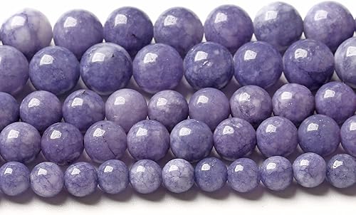 Miniatura 5 de 46 cuentas sueltas de piedra calcedonia púrpura lavanda de 0.315 in para hacer joyas, pulseras y collares