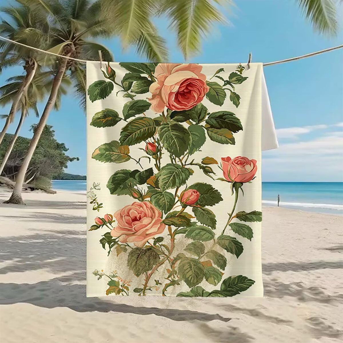 Telo Mare XXL 220x100cm/35x70cm, 2 Set Telo Mare Microfibra Beige Asciugamano Palestra Uomo, Antisabbia, Leggero, Asciugatura Rapida, Teli da Spiaggia Grandi Accessori per Camping Natation Yoga B-28