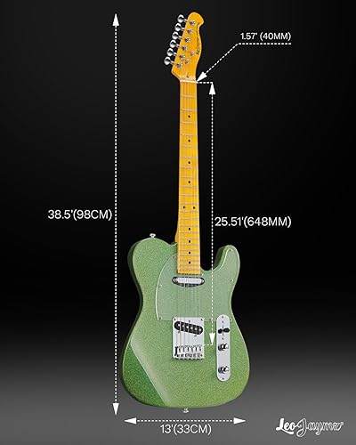 Miniatura 7 de Leo Jaymz ResonanceX Pro - Guitarra eléctrica en color brillante, cuerpo de caoba de alto brillo y cuello de arce duro, golpeador acrílico