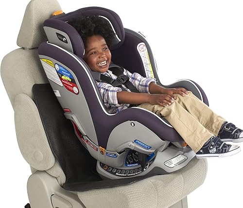 Miniatura 2 de Nuby On The Go Kids - Alfombrilla protectora para asiento de automóvil, protege la tapicería de hendiduras, arañazos y derrames, color negro