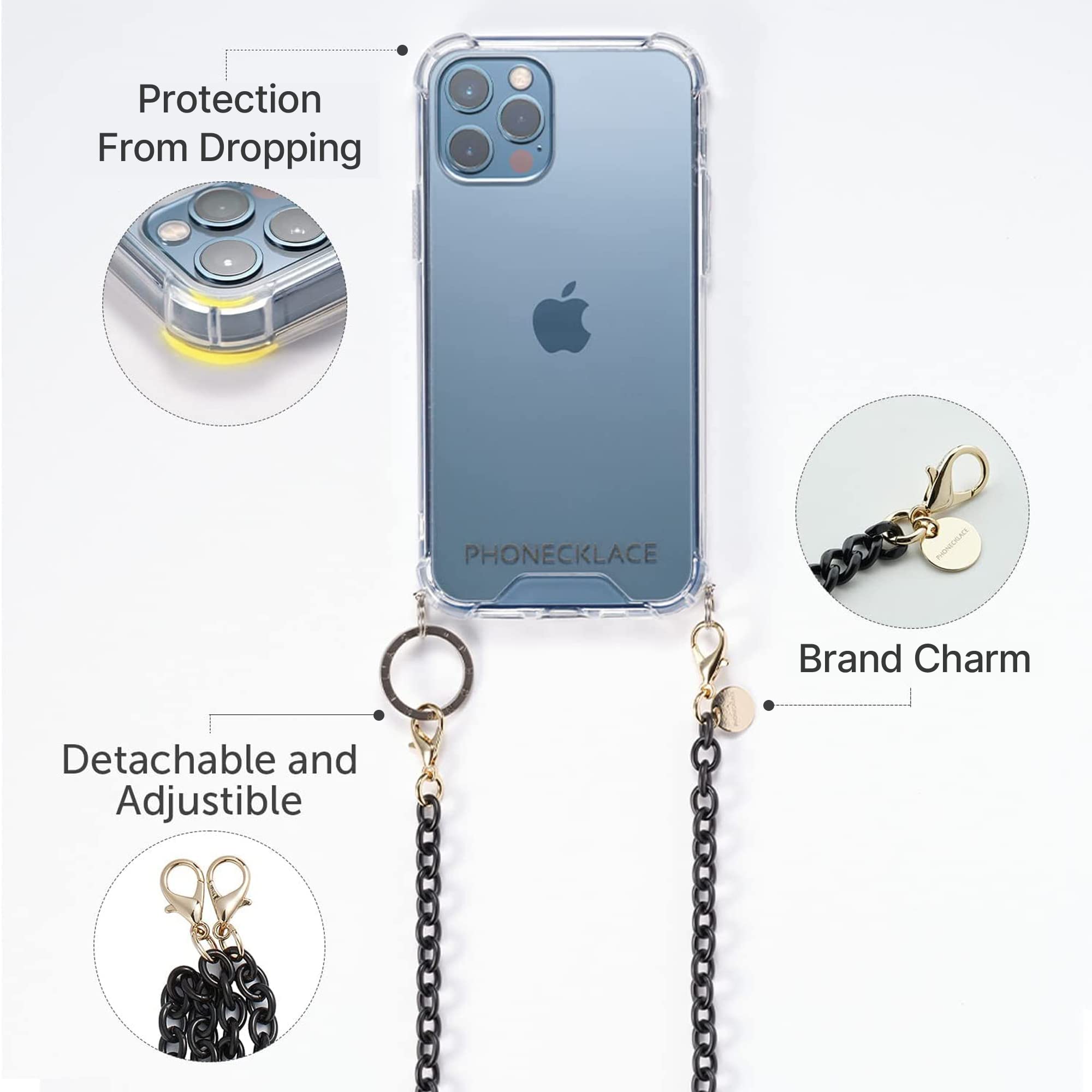 Amazon.co.jp: フォネネックレス iPhone 13Mini クロスボディ 携帯電話