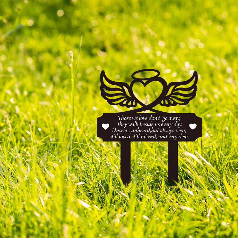 BEUNITONE Love Memorial Angel Wings Metal Plaque 9.5x10.8