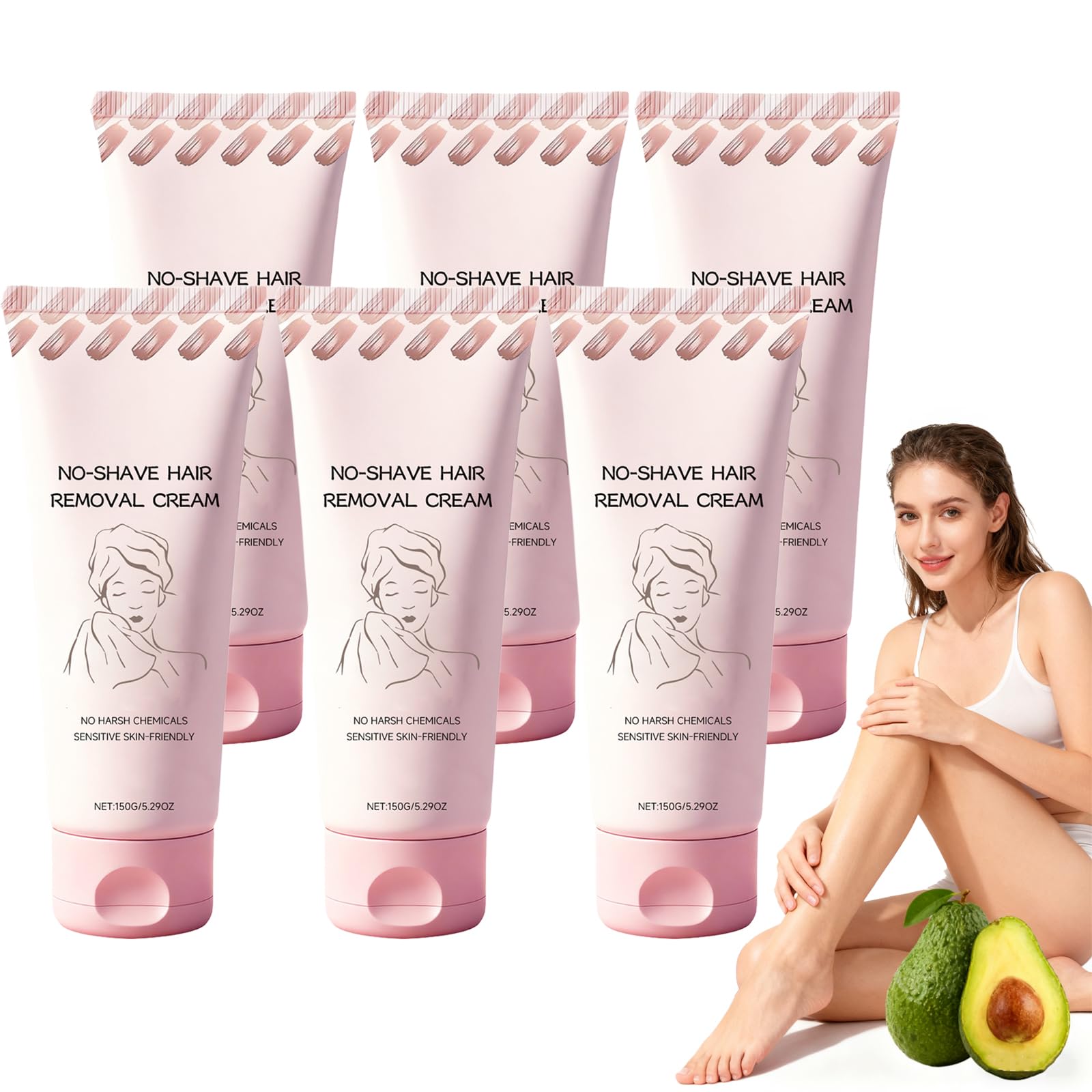 No Shave, crema depilazione per donne e uomini, crema depilazione per gambe, braccia e zona bikini, senza dolore, Intim, crema depilazione per zona pubica, nutre e lenisce la pelle (6)