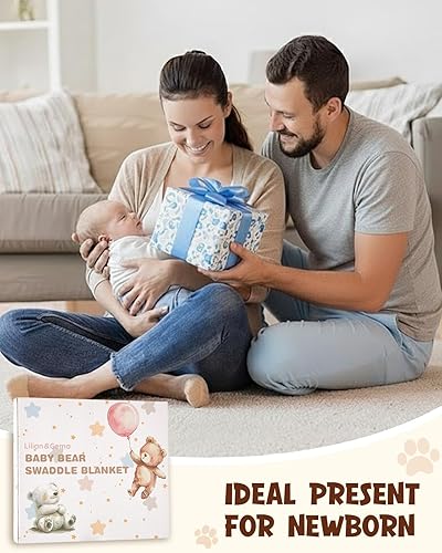 Miniatura 7 de Lilian&Gema Pañales para recién nacidos, manta de bebé para recién nacidos de 0 a 4 meses, lindo envoltorio de oso para bebés niños y niñas, mantas