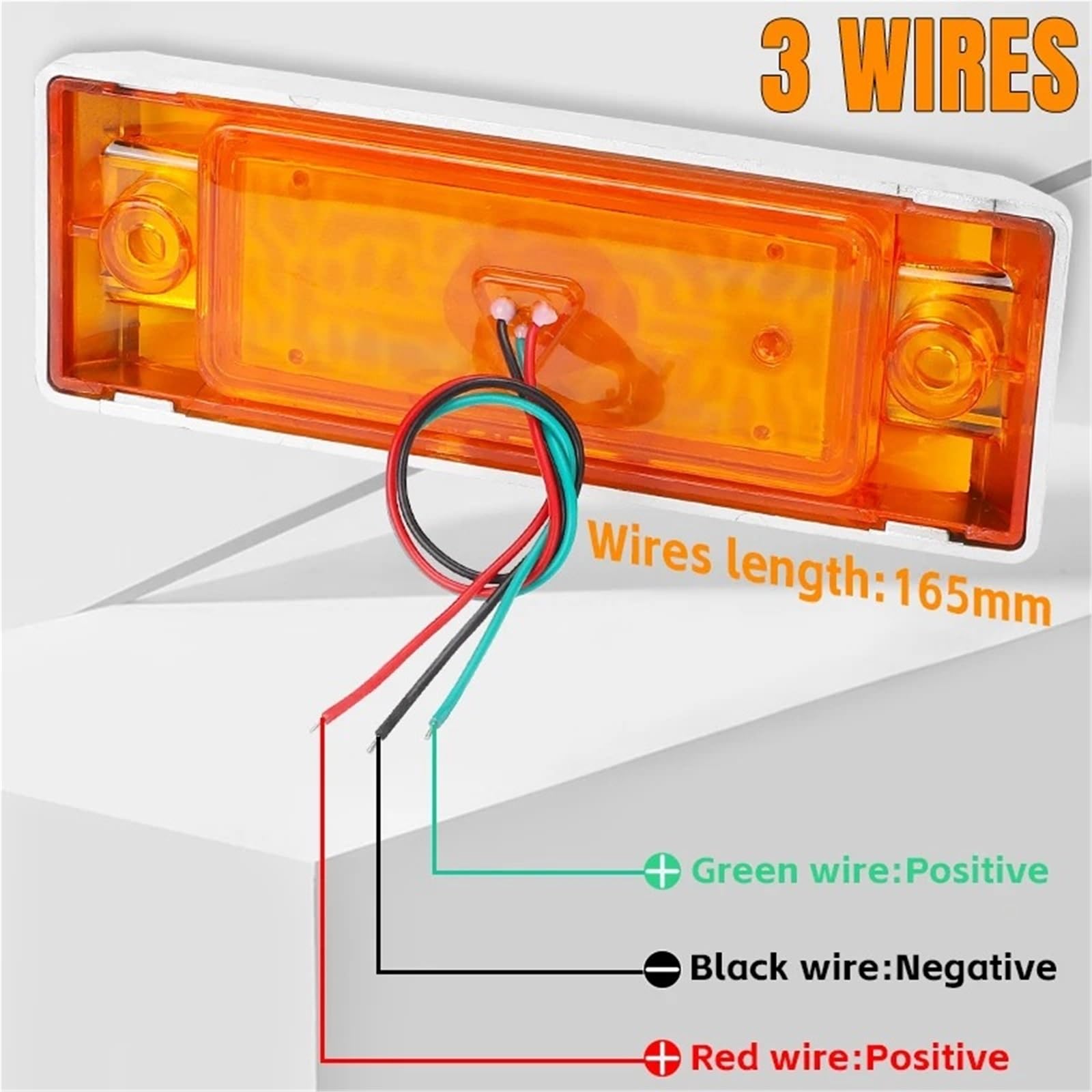 Trasera Recuperación Luces 10 Luces LED Laterales Cuadradas De 6 Pulgadas, Luz De Giro Amarilla, Luz Trasera De 12V Y 24V Para Camión, Remolque, Tractor Camioneta Autobús.