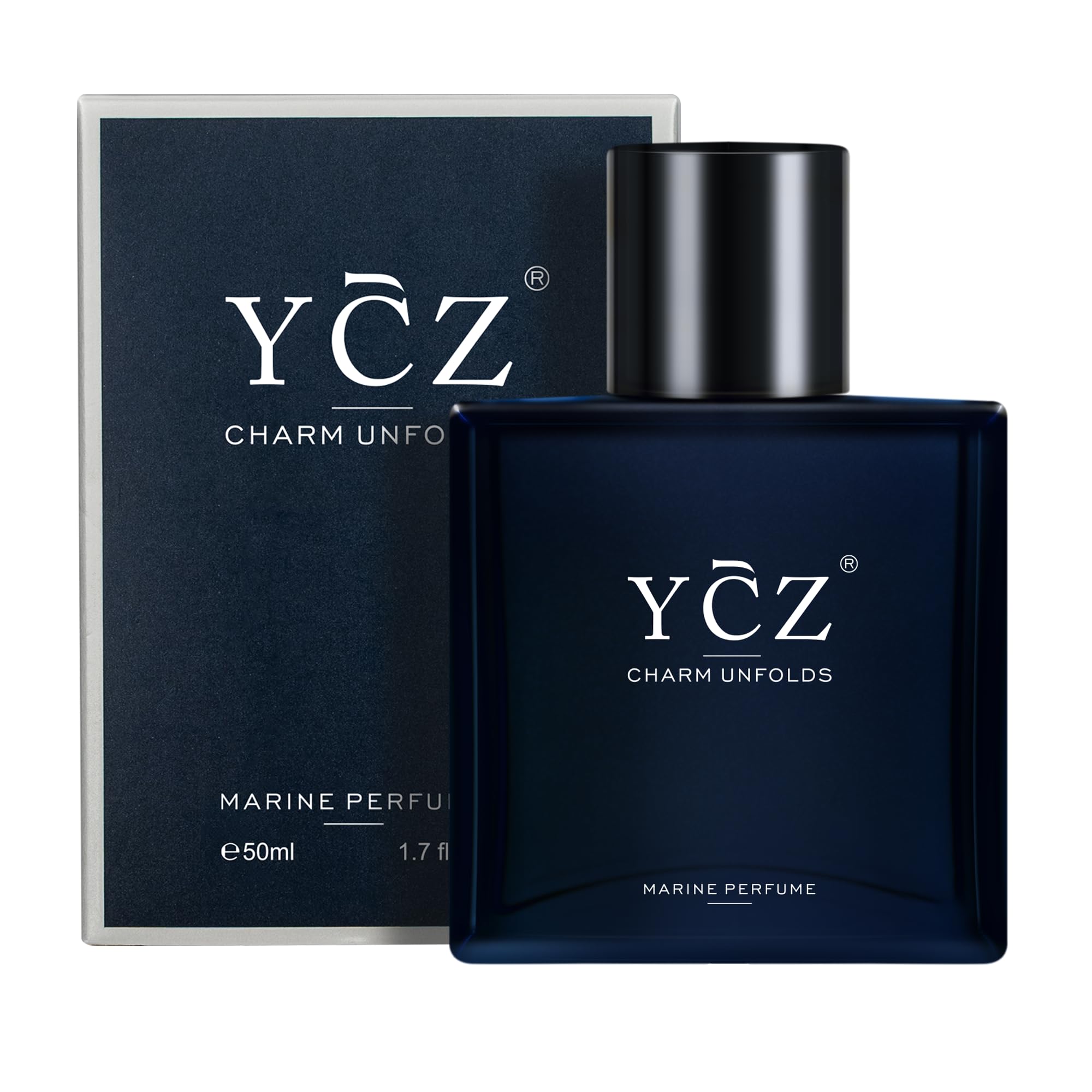 Charm Unfolds Marine Perfume for Men, 1.7 oz. Long Lasting Eau De Parfum Cologne For Men, Oriental Woody Fragrance - Ideal Special Occasions, Making it the Ideal gentlemen’s Gift