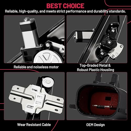 Vista 193 de BDFHYK 741-645 Elevalunas eléctrico con motor para automóvil delantero derecho del pasajero para Chevy Silverado, Tahoe, Suburban, Avalanche