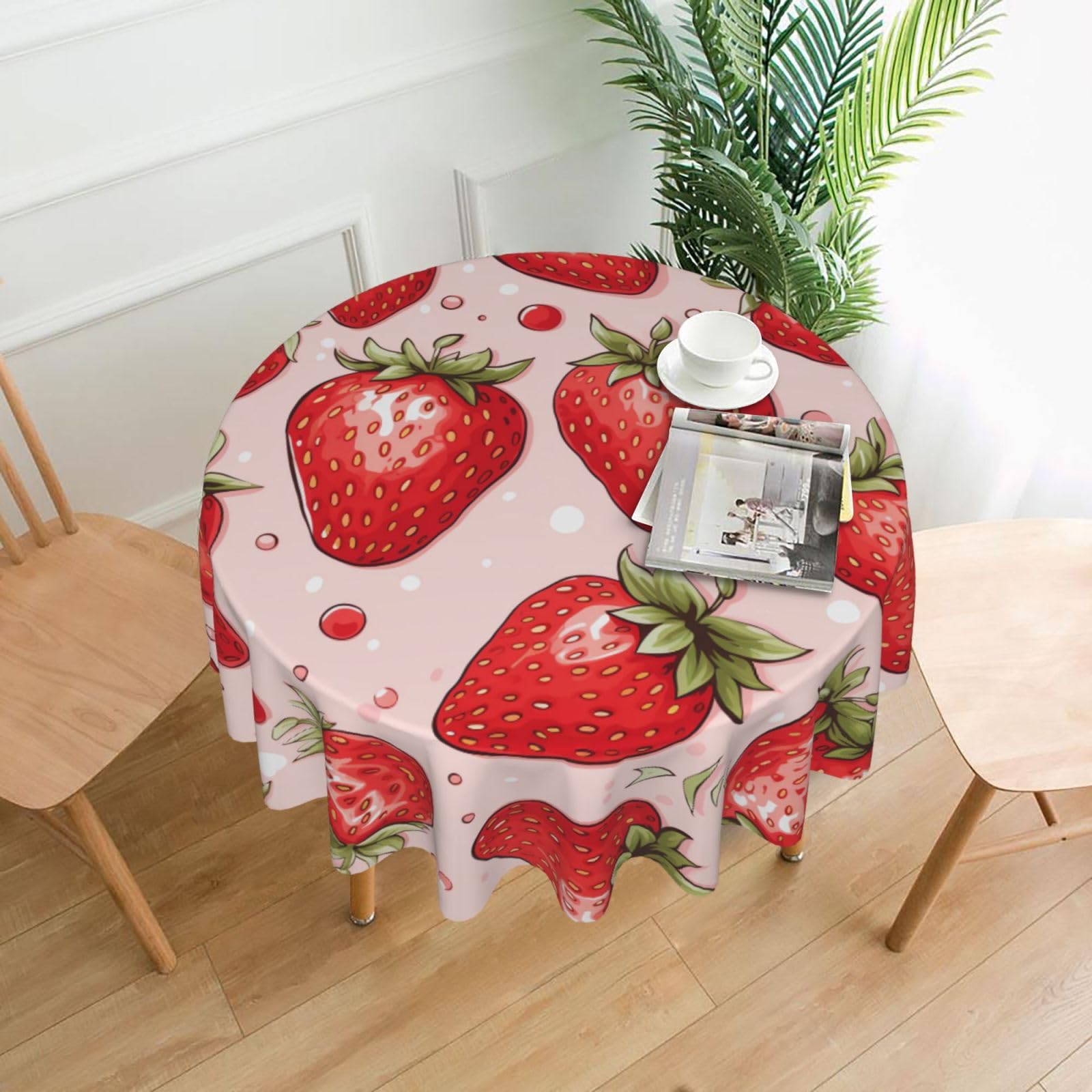Nappe durable de 152 cm lavable et résistante avec motifs fruits et fraises