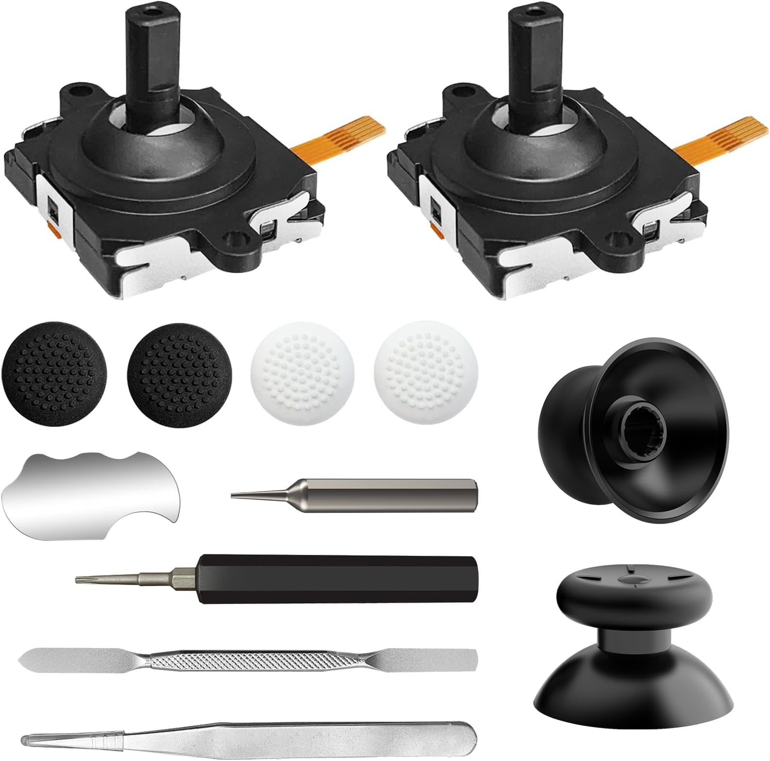 OLCLSS Joystick Replacement Kit for Oculus Quest 2 Controller, Accessories for Oculus Quest 2 Controller and Meta Quest 2 Controller (White-13-in-1)