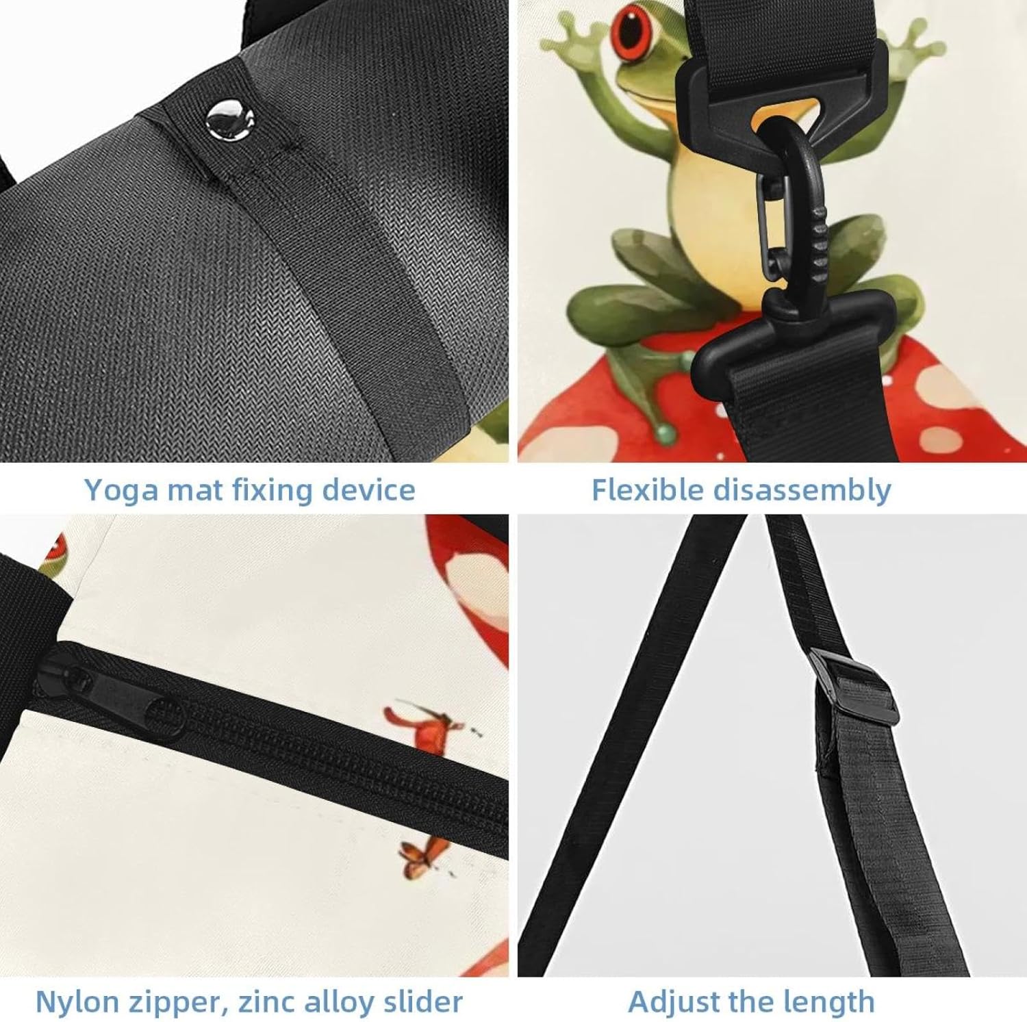 Gym Bag for Women, Flowers Chicks Fence Yoga Mat Bag with Shoe Compartment, Sport Yoga Gym Bag with Yoga Strap, Carryall Yoga Tote Bag