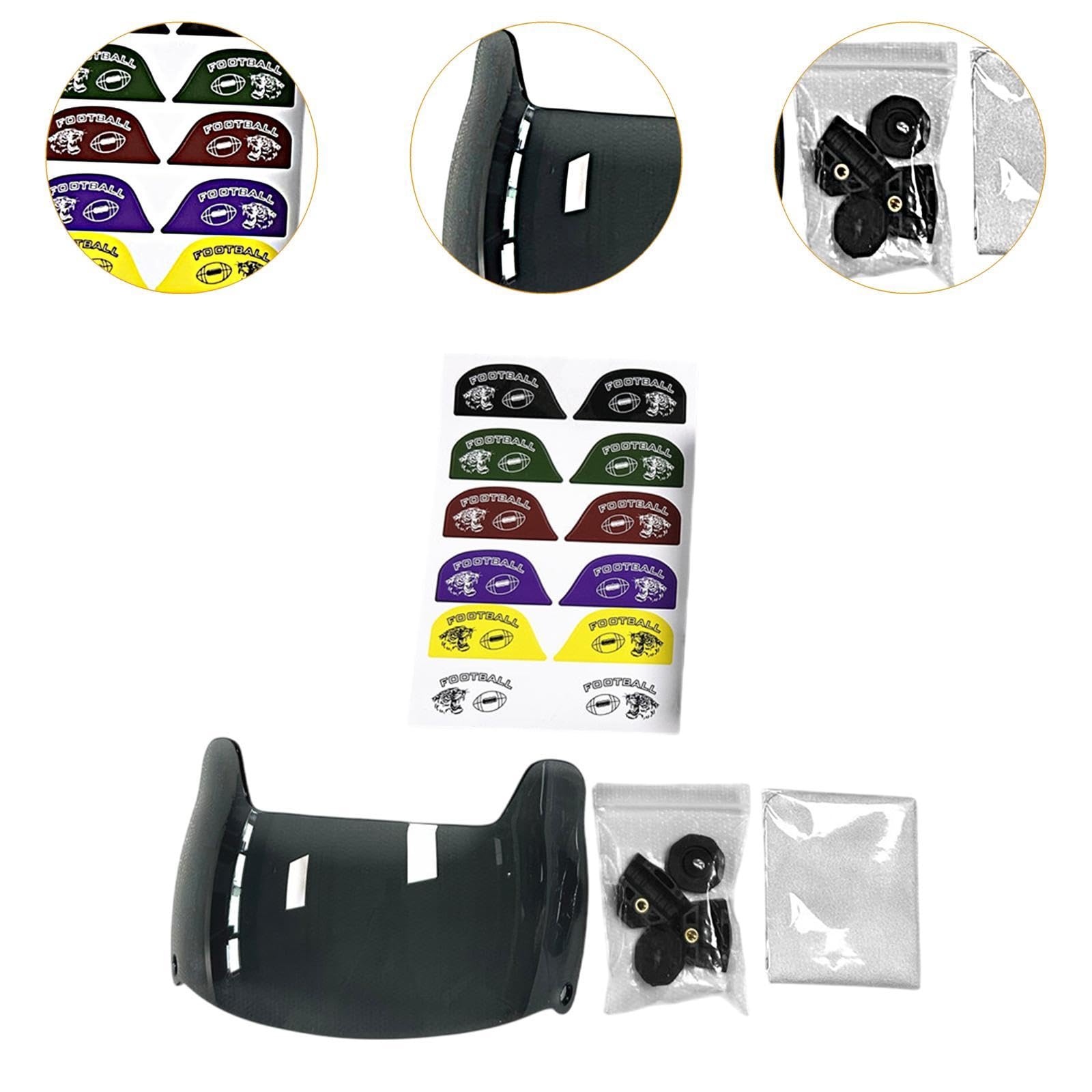 Amagogo American Football Visor Rugby Visor Sonnenschutz Eyewear Professional für Erwachsene Jugendfußballhelme Gesichtsmaske
