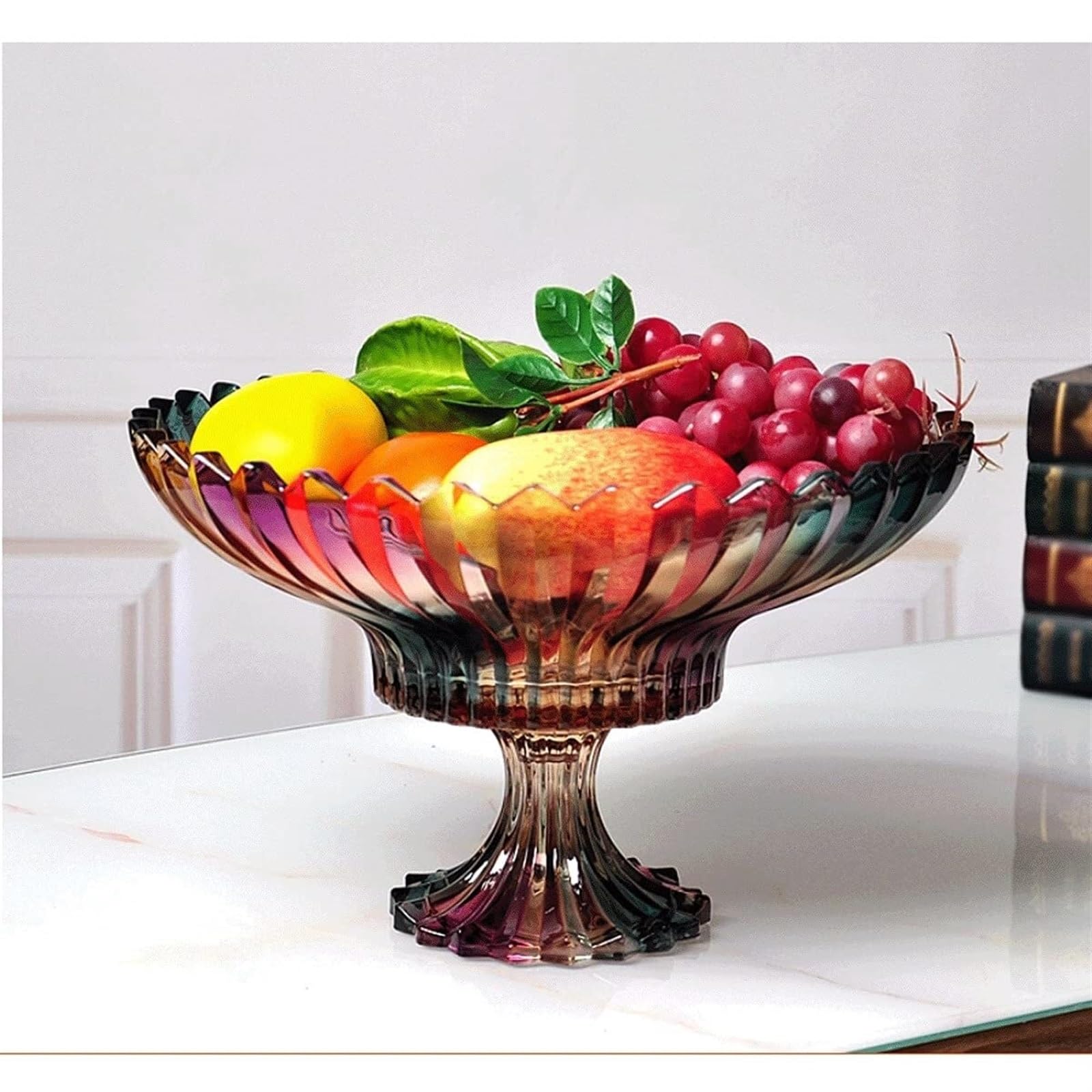 Corbeille à fruits ronde en verre moderne pour cuisine, bureau, fête, mariage