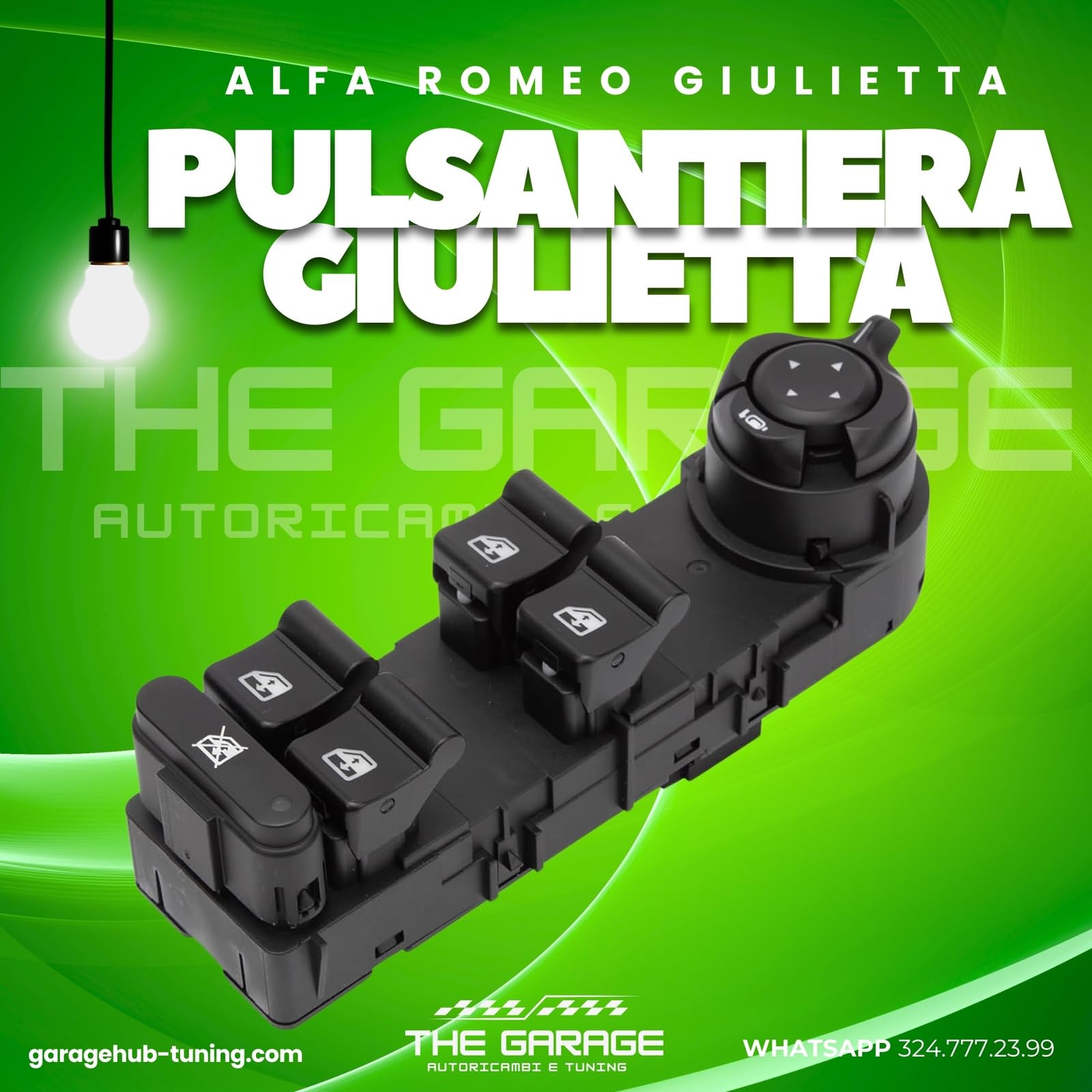 Alzacristalli Pulsantiera Compatibile per Alfa Romeo Giulietta 940 / Pulsanti Alzavetri Comando Finestrini Tasti Alzavetro 156093398 156095708 156106392 per Giulietta 940 (2010-2019)