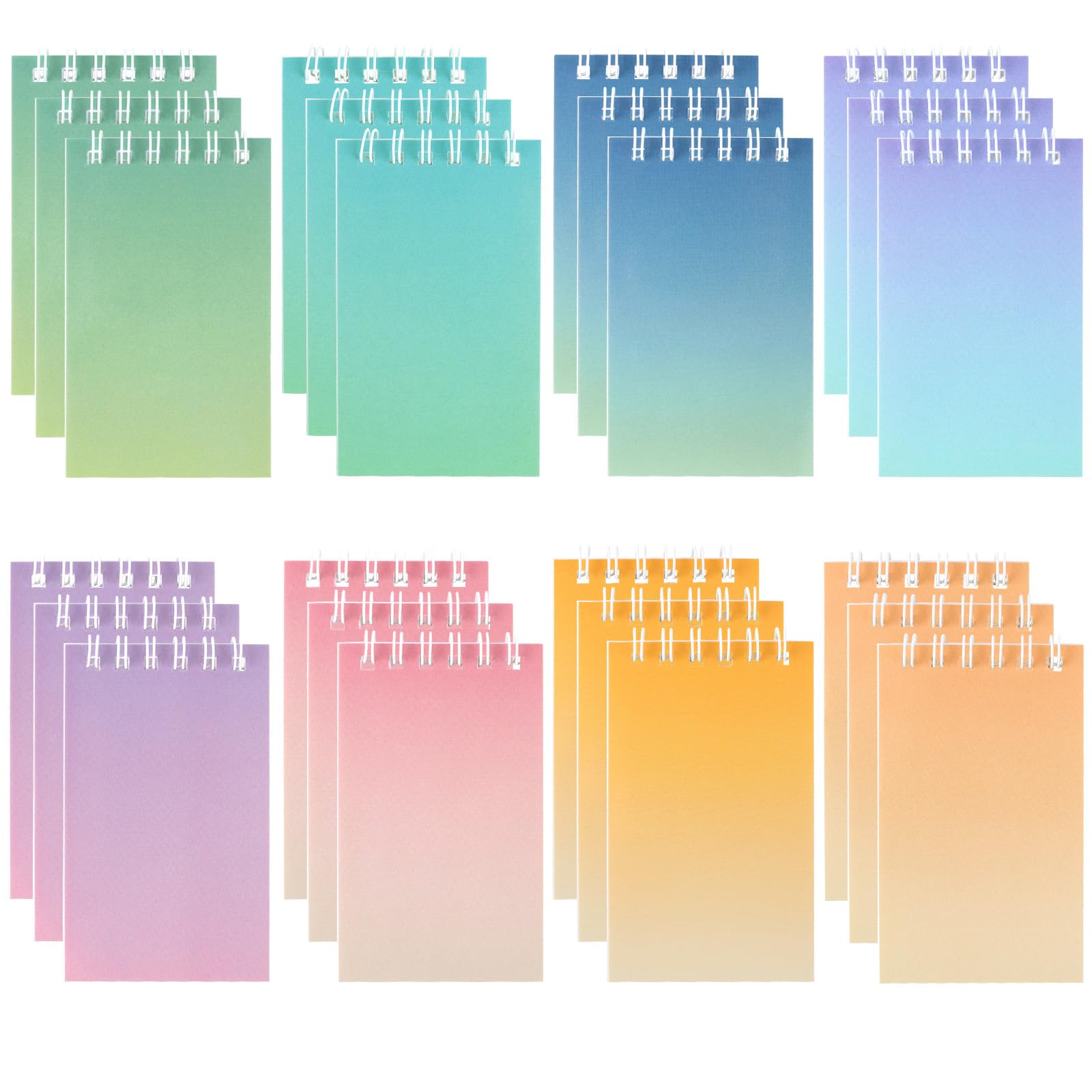 Hooqict 24 Pack Small Pocket Notebook Bulk Mini Notebooks Party Favors Little Spiral Notepads with Lined Pages 8 Colors, Memo Pads for Work, Office, School, Classroom, 3.9 x 2.4 Inches