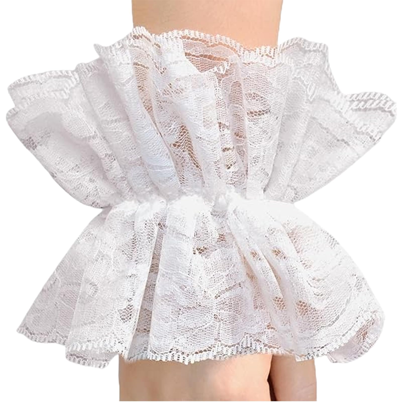 FrostyFlair Lace Gloves, Clown Gloves & White Clown Glove, Fingerless Lace Gloves for Women Halloween Costume and Party
