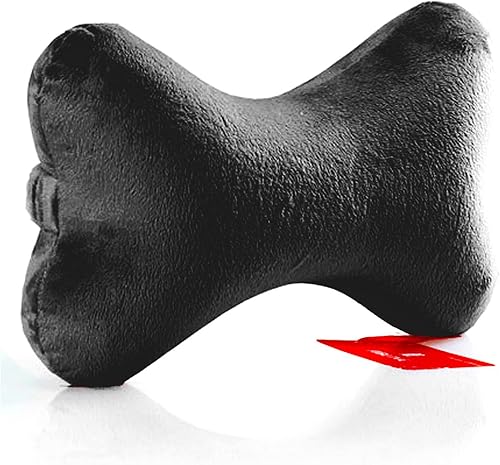 Bookishbunny Almohada de cuello de viaje con forma de hueso de perro de espuma viscoelástica para automóvil, autobús y camión, comodidad para Negro