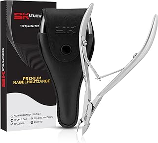 Alicates para cutículas, color lila, 11 cm, acero inoxidable premium, versátil, con mango estable, extremadamente suave, corte afilado y liso, removedor de cutículas para el cuidado de