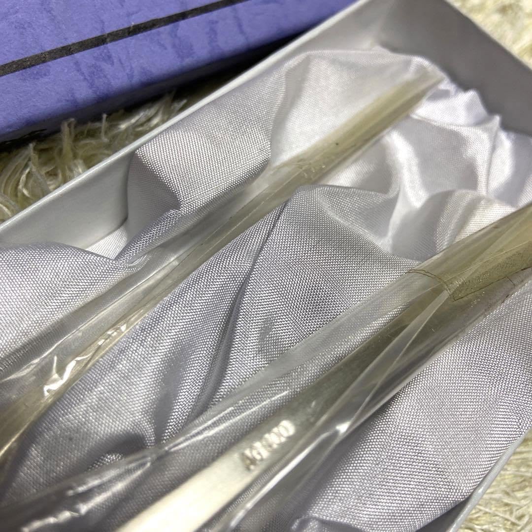 未使用）　韓国製　AG800 銀カトラリー　スプーンとフォークのセット Amazon | 韓国 銀匙箸 AG800 スプーン&フォーク ミニ ペア セット 銀製