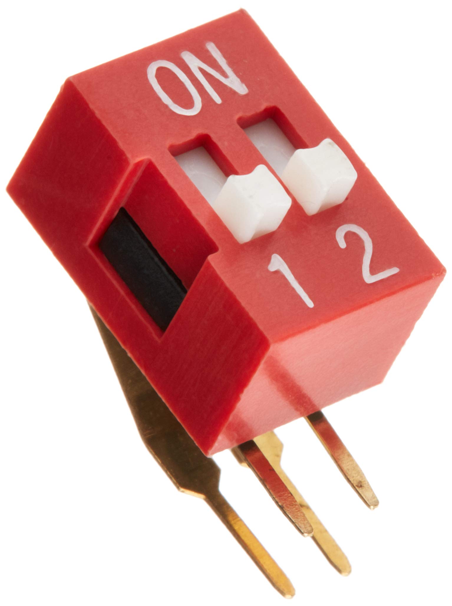 DeLock Lot de 5 interrupteurs coulissants Dip à 2 Chiffres 2,54 mm Rouge