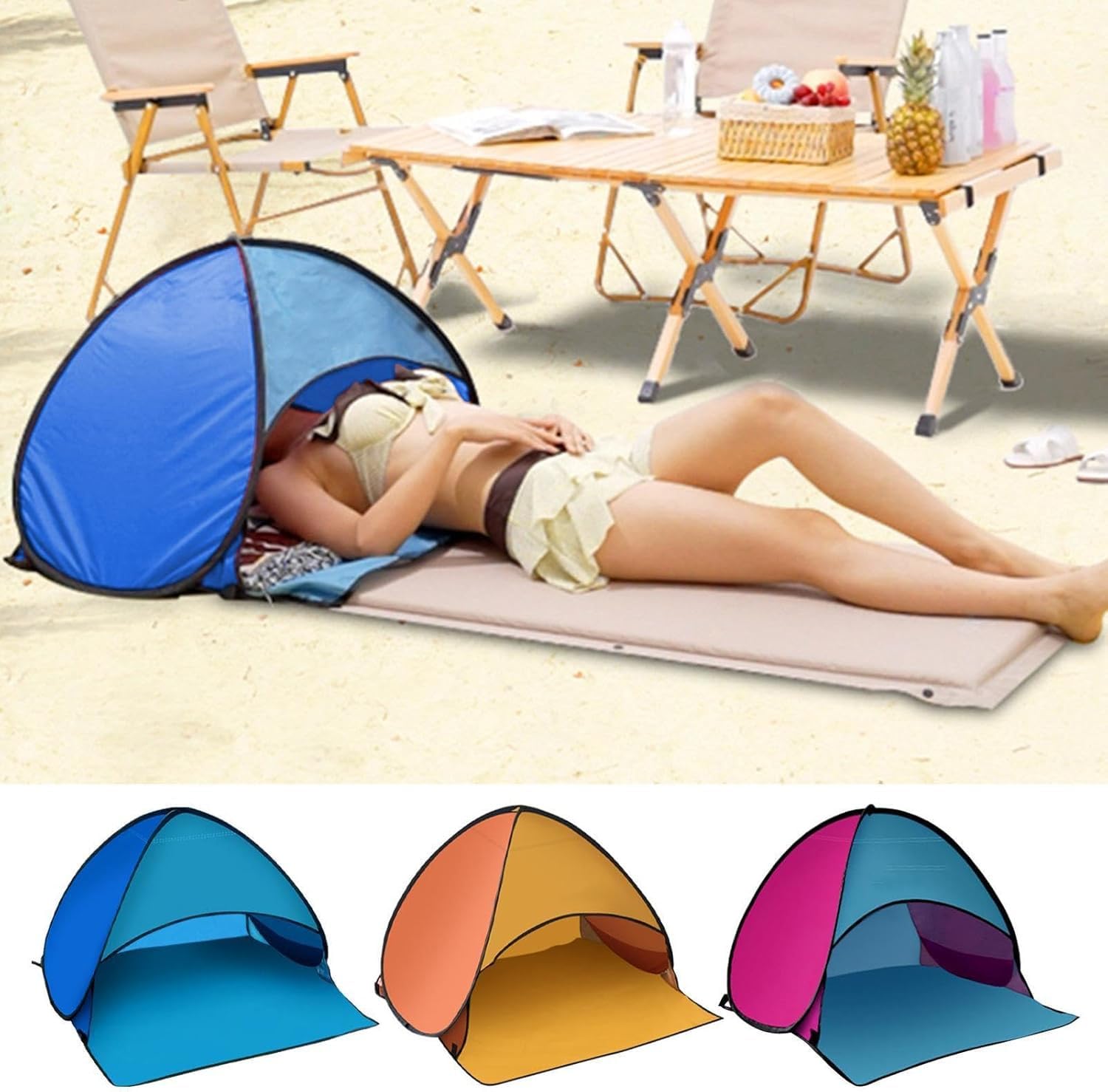 Head Sunshade Tent, Portable Headrest Pop Up Beach Tent Uv Protection, Beach Canopy Sun Shelter Personal With Phone Bag, Outdoor Pet Sun Shelter For Outoor Summer Picnic Camping Hiking