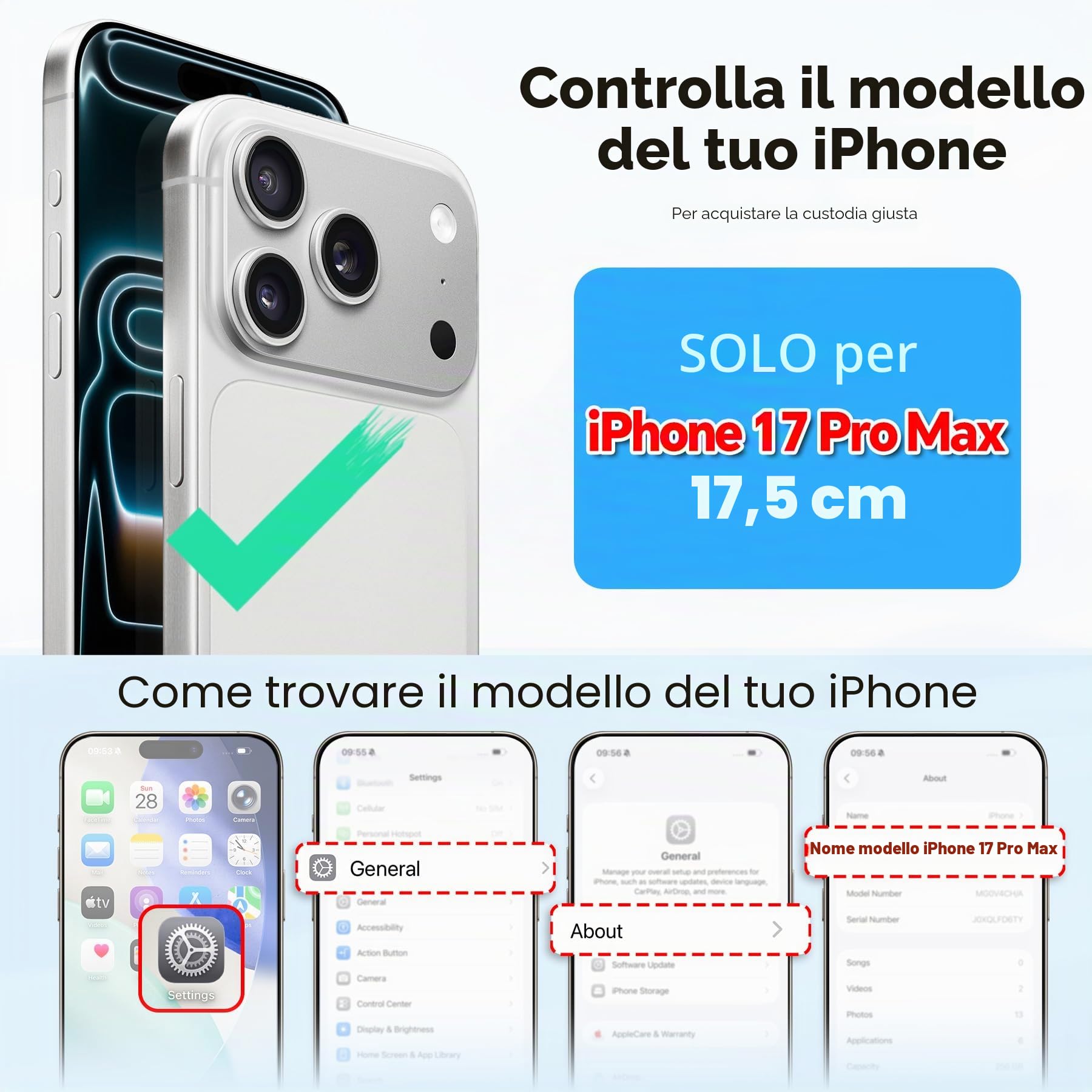 TUCCH Custodia per iPhone 17 Pro Max 6,9" 5G 2025, Nero Testurizzato | Blocco RFID, Portafoglio Pelle Sintetica, 10 Slot Schede, Scomparto Cerniera Tasca Contanti