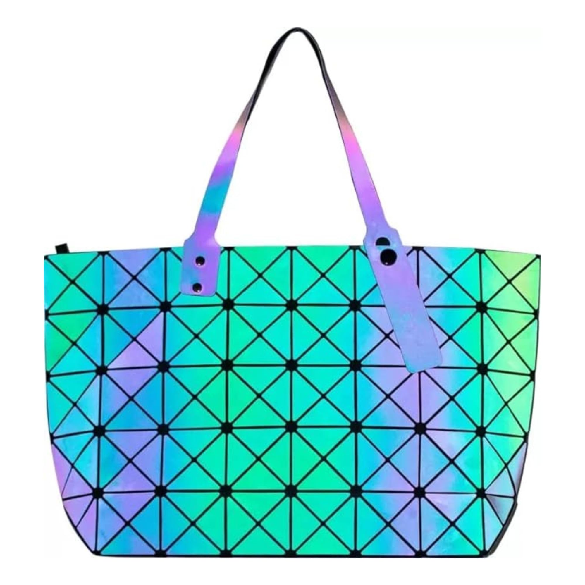 REDHORNS Holographic Luminous Handbag For Women, Ladies Travel Bag Colour Changing Reflective Tote Bag, Geometric Square Pattern Womens Bag (B0CVNF4TJ3) Amazon Price History, Amazon Price Tracker