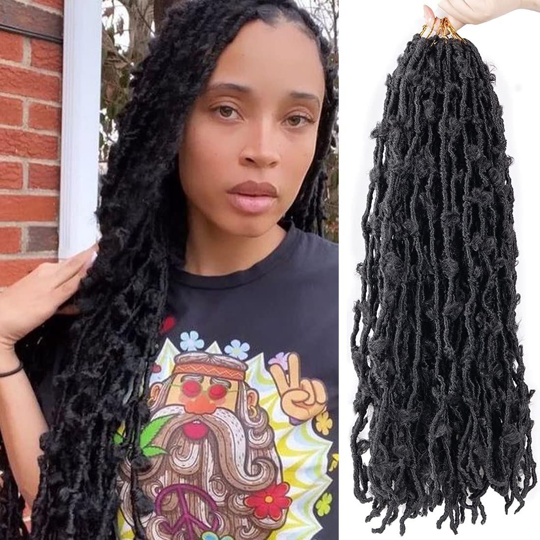 Buy Butterfly locs Crochet Hair 18 inch 6Packs New Faux Locs Crochet