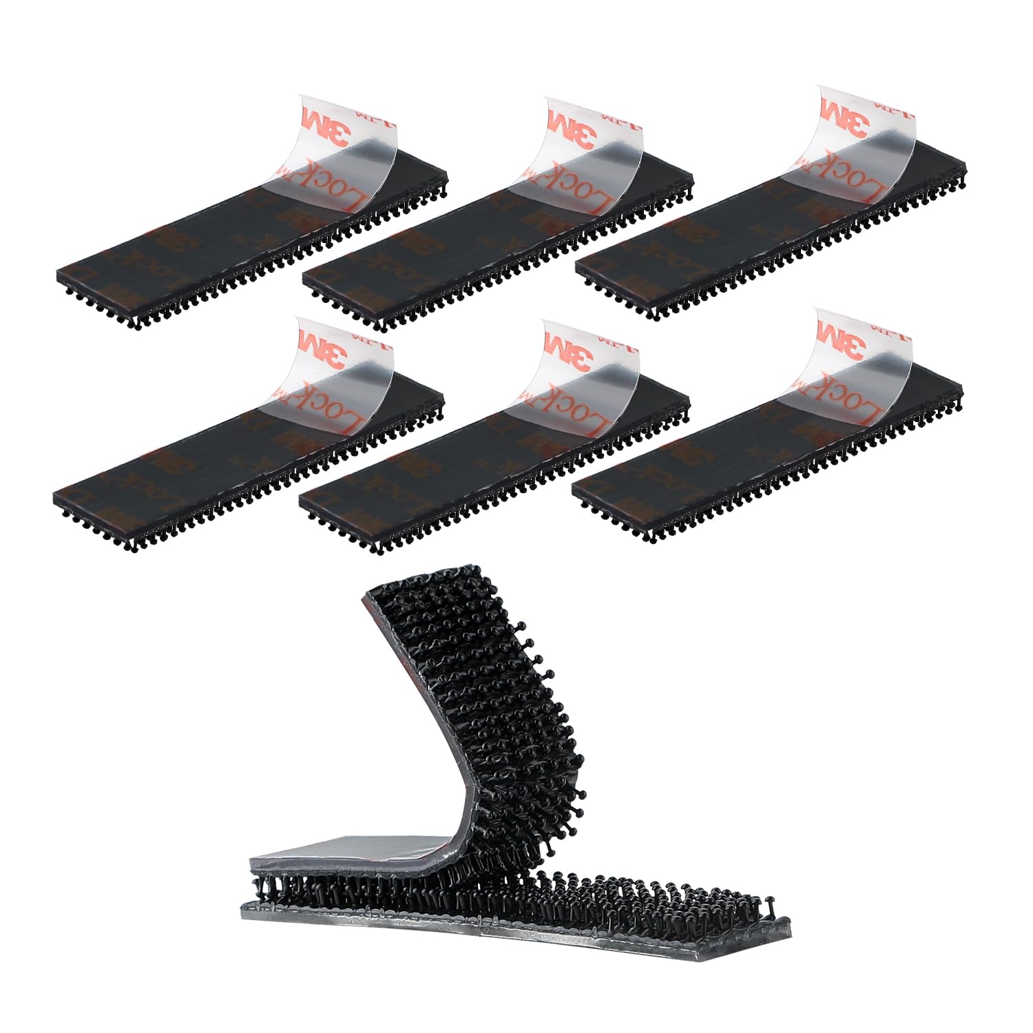 Dual Lock SJ3550 Compatible with 3M 1.27cm x 5cm 6PCS Black Reclosable Fastener Heavy Duty Interlocking Tape Mushroom Shaped Sticky Hook Lock Mounting Tape for EZ Pass Holder Indoor Outdoor Use