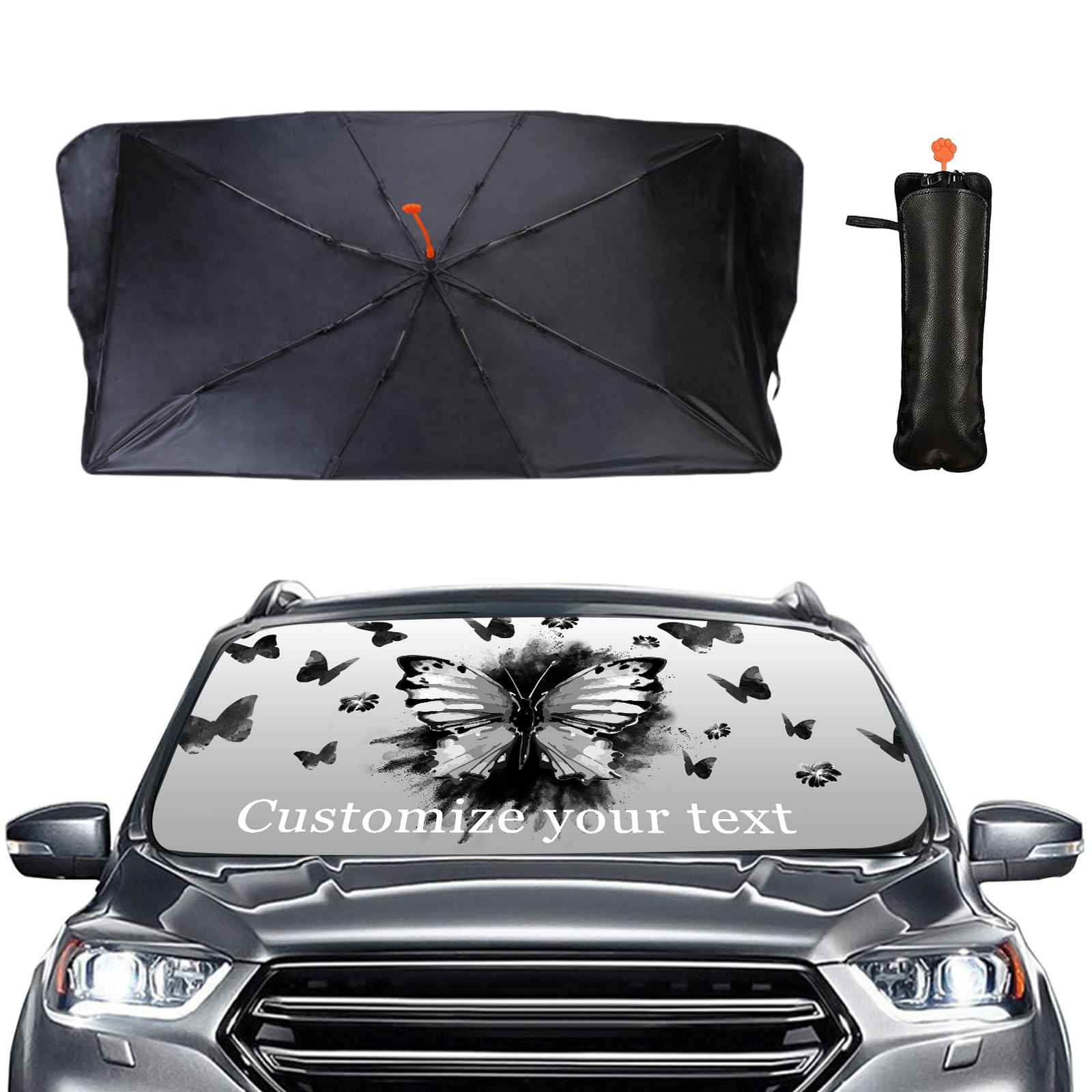Parasol Personalizado para Parabrisas de Coche, Paraguas Personalizado con su Propio Logotipo de Foto, Texto Plegable, Personalizado, Parasol para Parabrisas Delantero