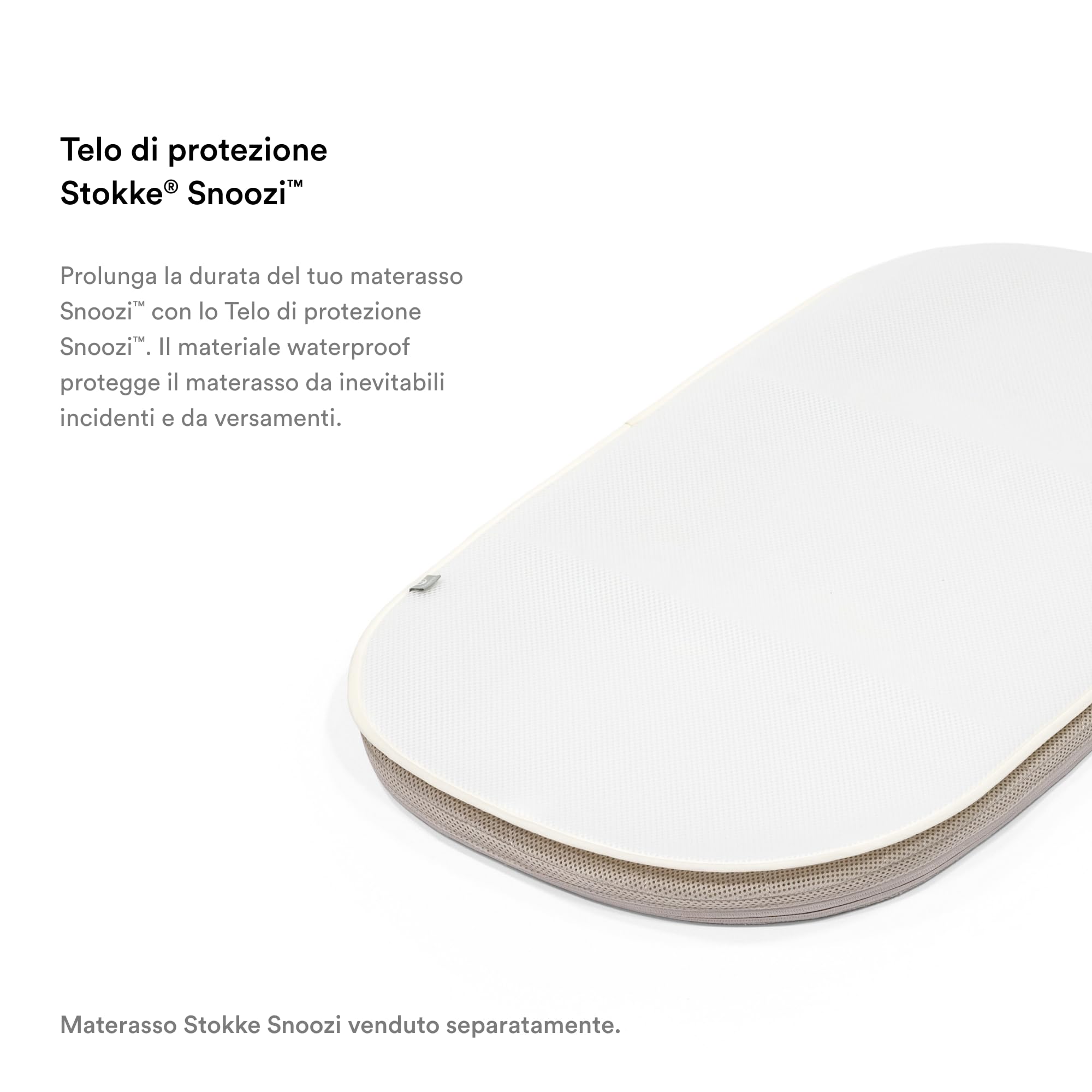 Stokke Snoozi Telo Protettivo, Bianco - Protegge il materasso da piccoli incidenti e versamenti - Realizzato in 100% poliestere - Lavabile in lavatrice