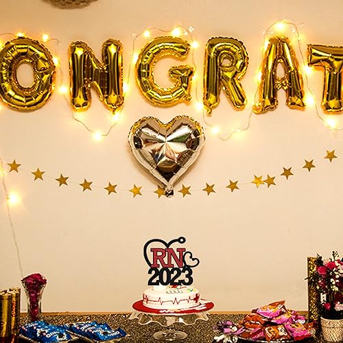 Miniatura 6 de RN 2023 - Decoración para tartas de graduación de enfermeras de clase 2023, felicitaciones de secundariauniversidad, decoraciones de fiesta de