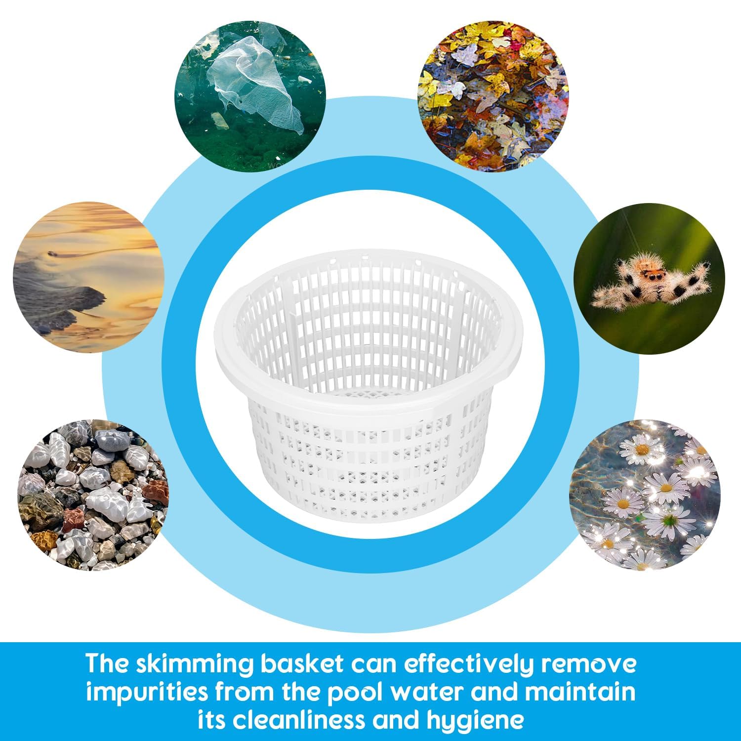 Cesta para Skimmer de 18 cm, Cesta de Filtro de Plástico de Skimmer para Piscina Cestas de Skimmer de Limpieza para SP1091LX