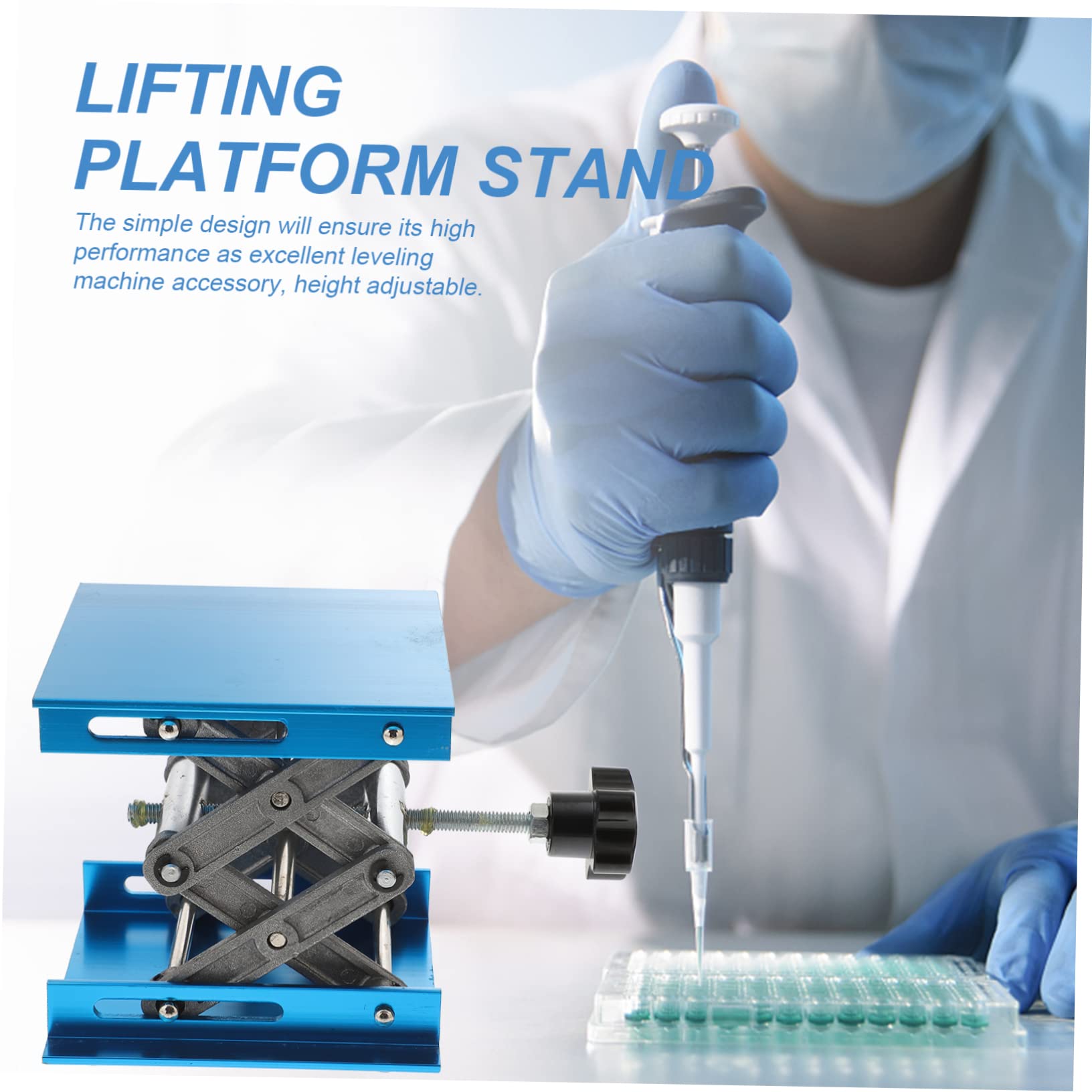PRETYZOOM 4 Piezas Mesa de Aluminio Manual Soporte para Laboratorio de y Práctica para Uso Industrial y Móvil