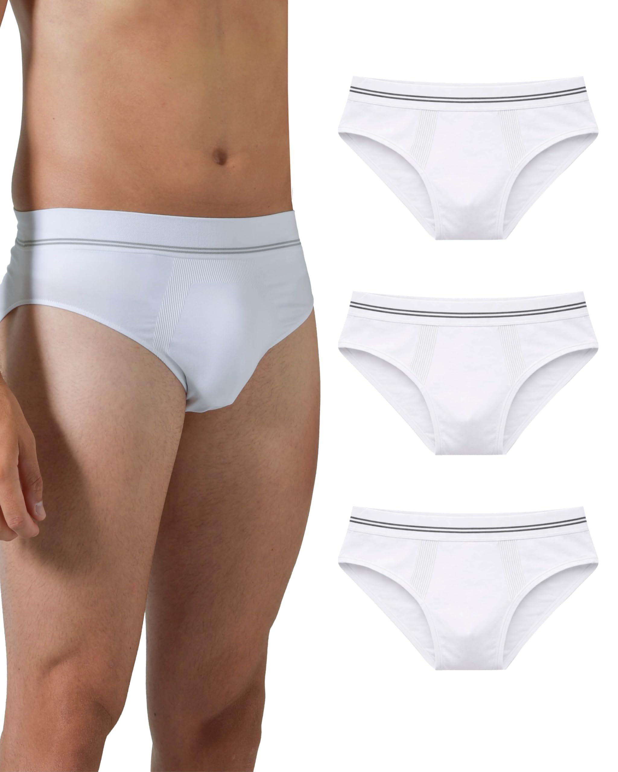 Risalti Mens Briefs Microfibre 3 Pcs - Breathable Mens Briefs Underwear, Underwear Man Softer Than Cotton Briefs, Seamless Briefs Men, Mens Activewear Slip - Made In Italy