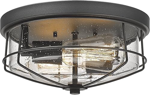 Miniatura 9 de Darkaway Lámparas de techo empotradas para montaje en techo con pantalla de vidrio transparente, lámpara de techo para interiores y exteriores para