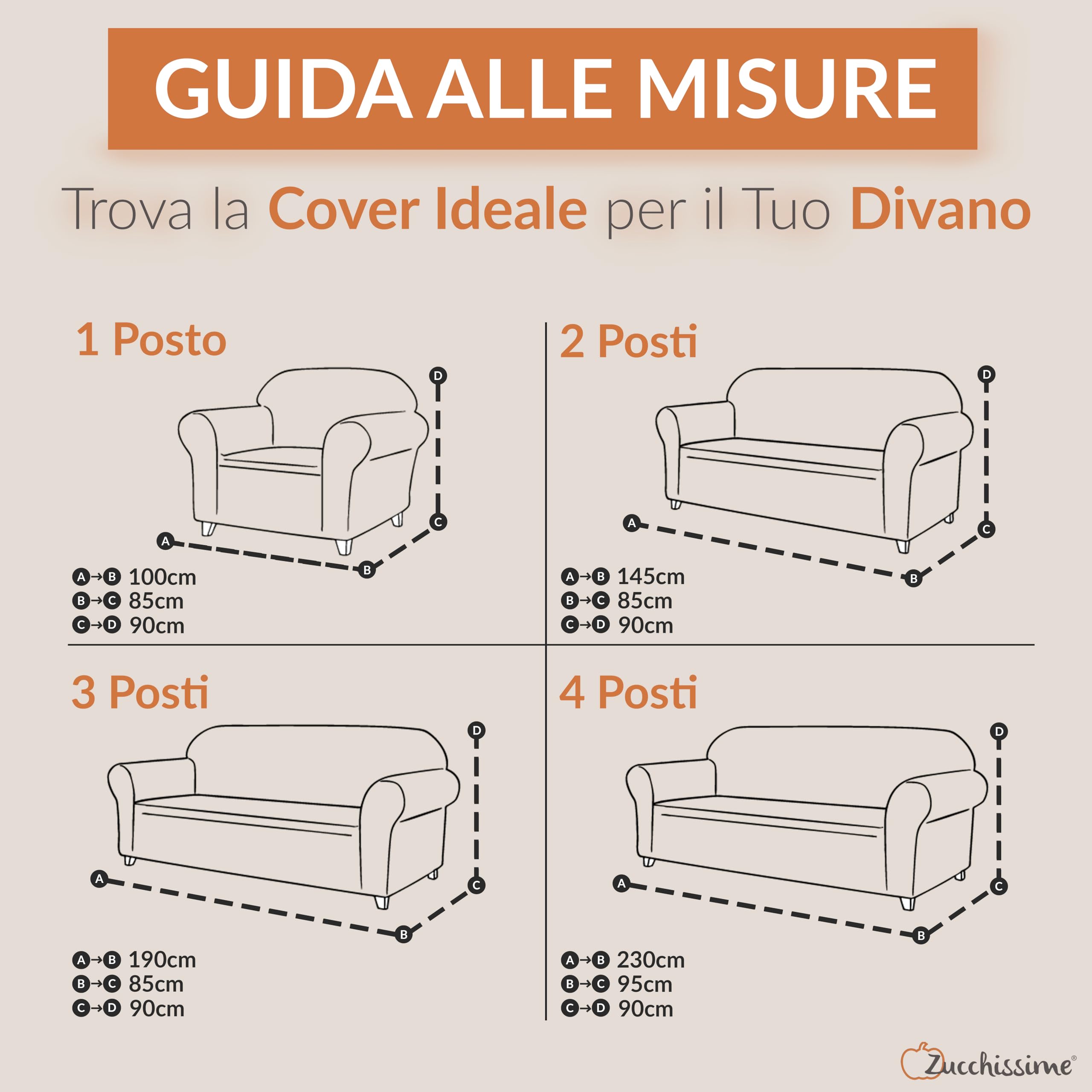 Copridivano 4 Posti Elasticizzato Protettivo | Tessuto Aderente con Cuciture Rinforzate Anti-Strappo | Copridivano Elasticizzato con Vestibilità Stabile Senza Pieghe Qualità Artigianale