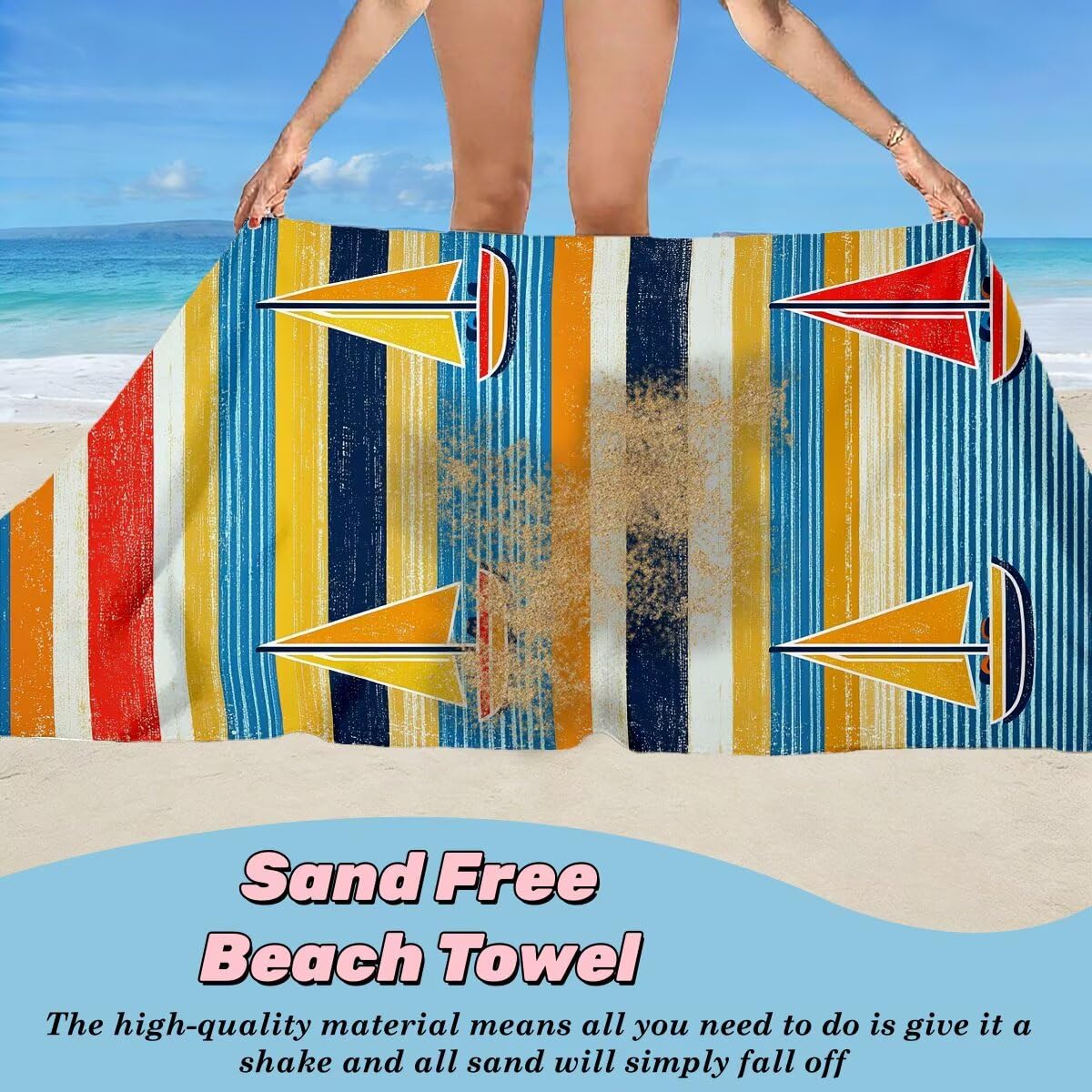 Ręcznik plażowy z mikrofibry, zestaw 2 dużych ręczników kąpielowych 100 x 220 cm, szybkoschnący ręcznik kąpielowy, ręczniki plażowe, sportowe ręczniki z mikrofibry do podróży -4440