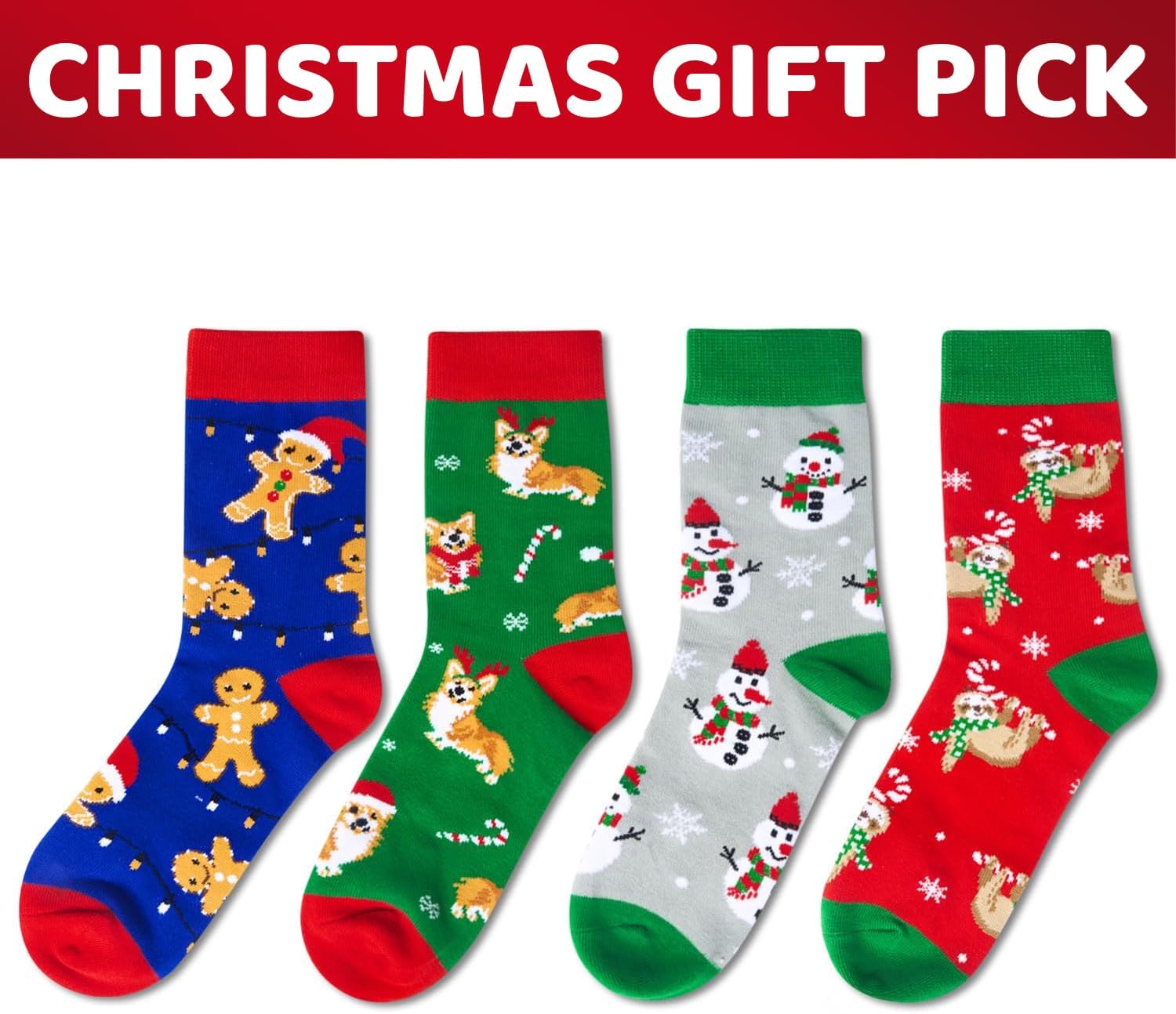 HAPPYPOP Christmas Socks for Kids - Unisex Xmas Sock Gift Ideas for Teen Girls Boys 4 Pack - Image 3
