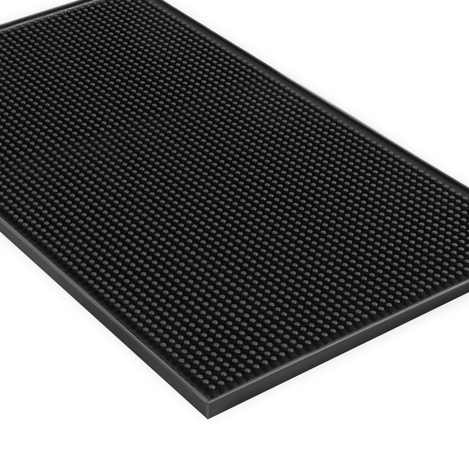 Grande tappetino da bar in gomma, 61 x 30,5 cm, spesso 1 cm, resistente, antiscivolo, per bar, cucina, bar, ristorante, tappetino scolapiatti in vetro, confezione da 2 pezzi, nero