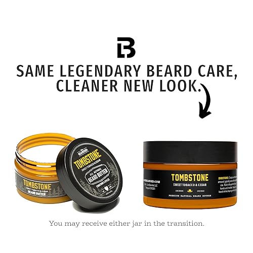 Miniatura 2 de Live Bearded Mantequilla para barba, fabricada en Estados Unidos, piedra sepulcral, 3 onzas, acondicionador para barba, cuidado de la barba para