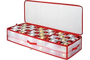BALEINE Christmas Ornament Storage Box with 96 Dots