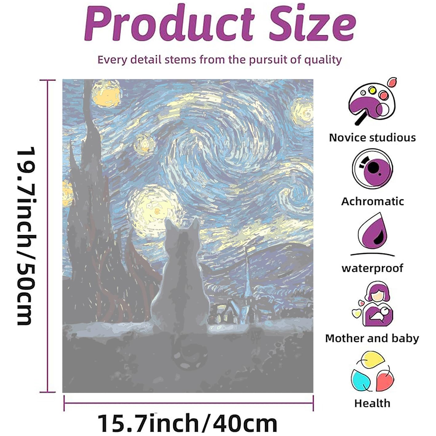 Paint by Numbers Kit - Abstract Cat Painting -2