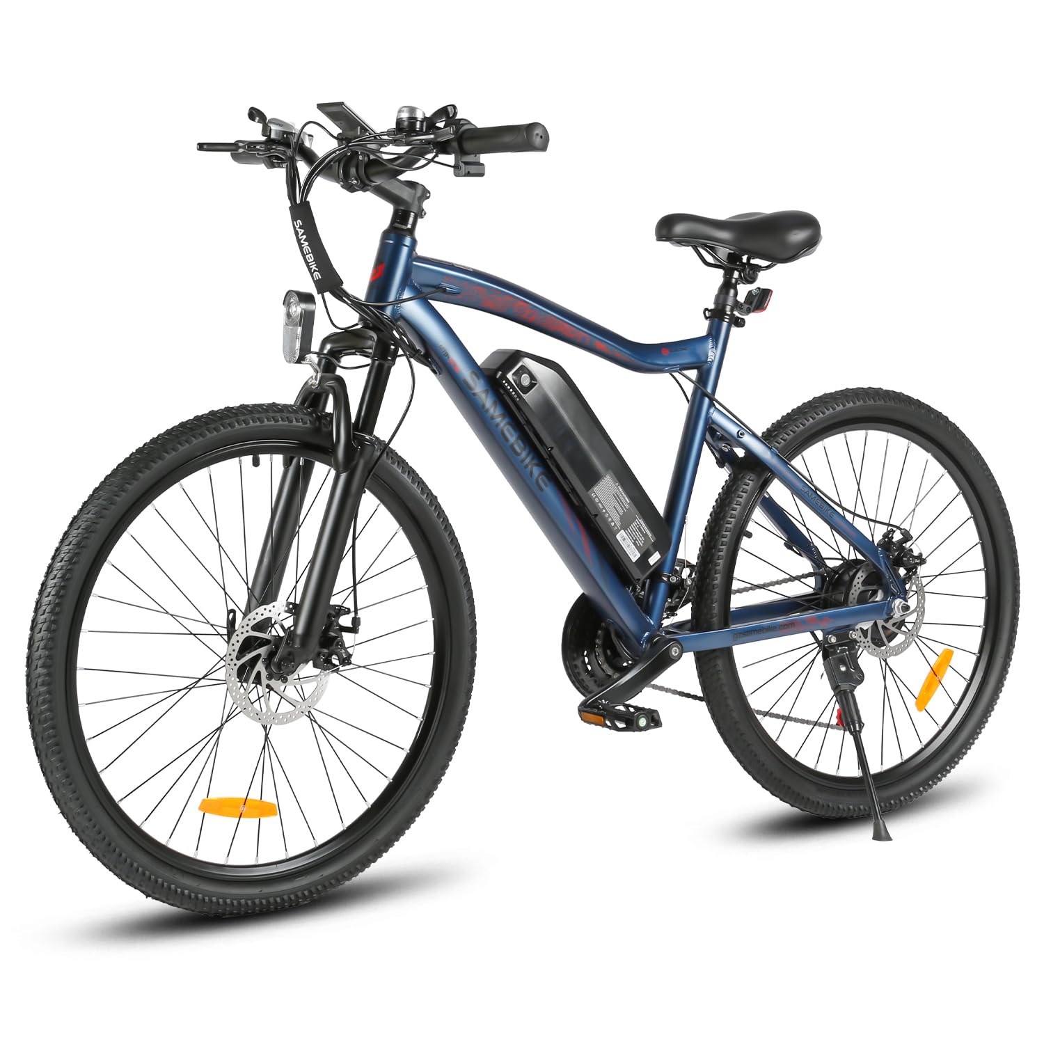 SAMEBIKE Elektrisches Mountainbike für Erwachsene, 250W Motor & 36V 13Ah Abnehmbarer Akku, 25km/h Pendler E-Bike mit Profi 21-Gang Schaltung, Doppelscheibenbremse, Faltbares Design (Blue)