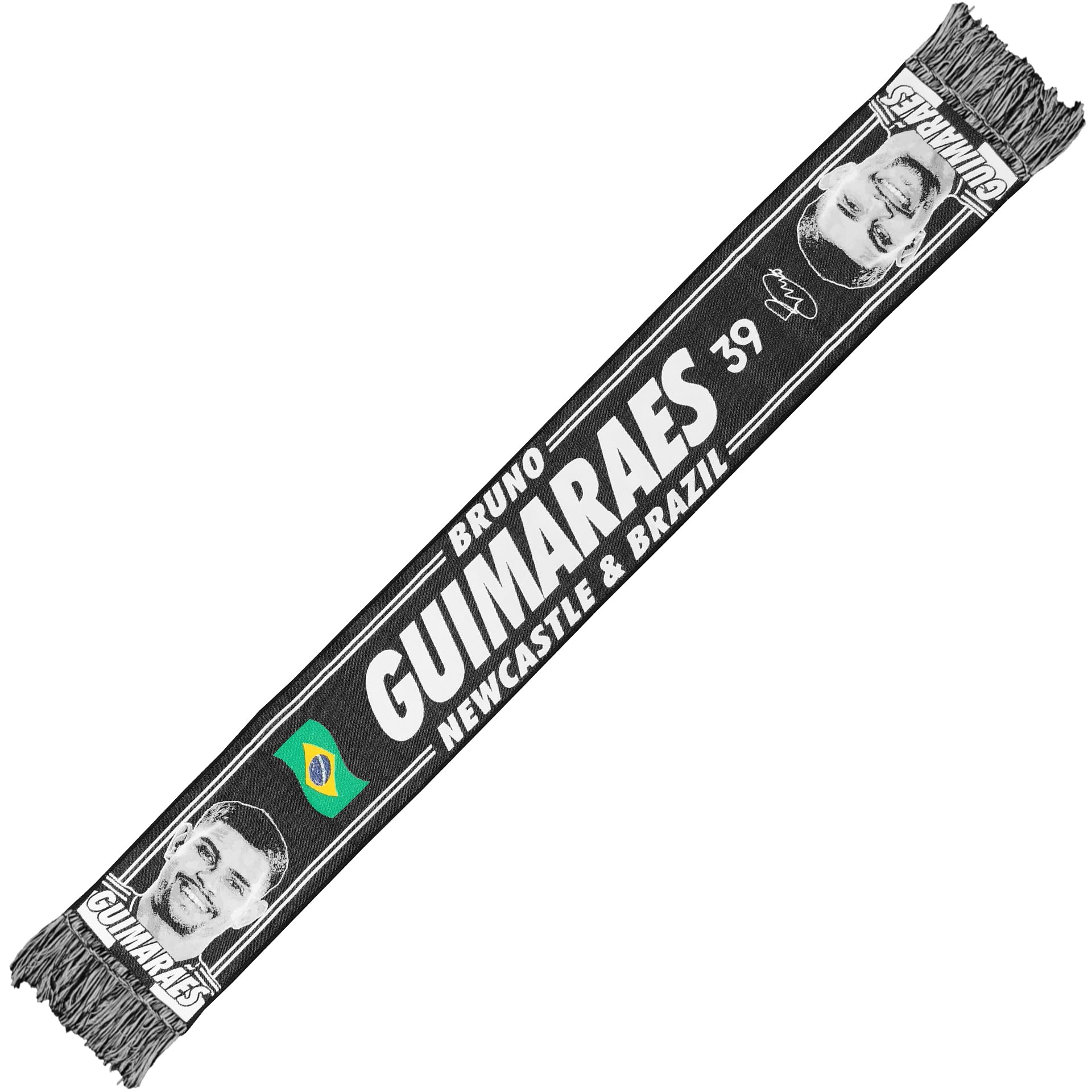 Bruno Guimarães Scarf | Soccer Fan Scarf | Newcastle Style | Premium Acrylic Knit