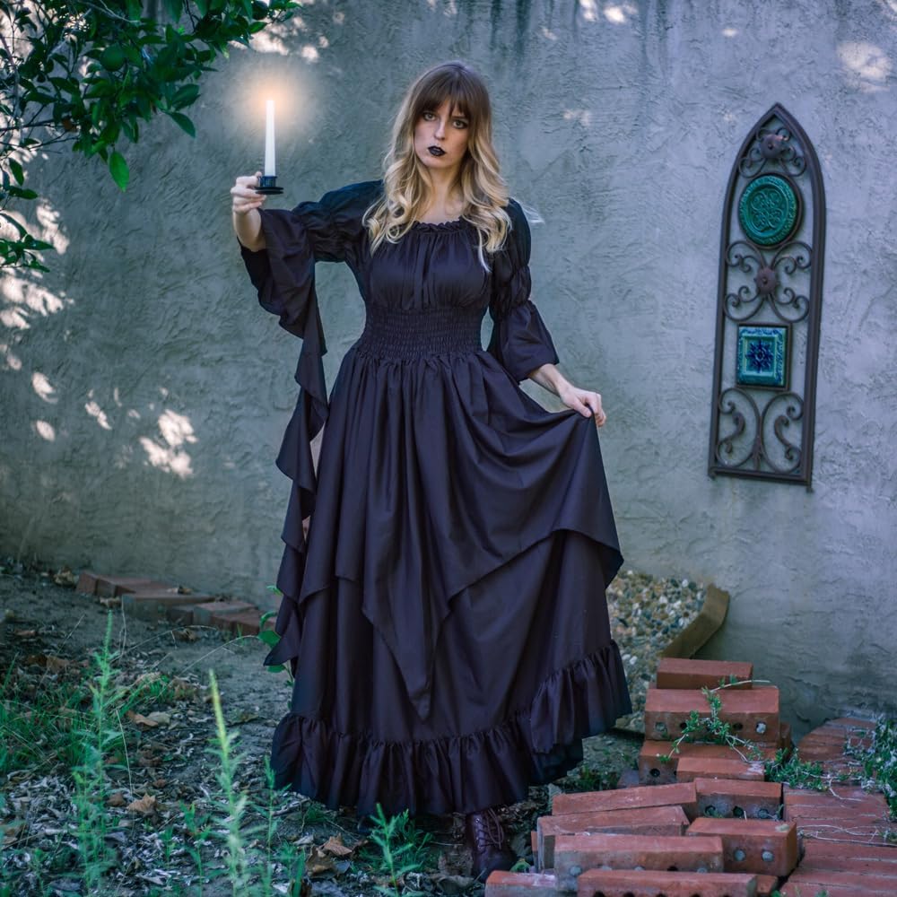 Abaowedding Women's Gothic Witch Dress Medieval Renaissance Costume Victorian Dress - Image 2